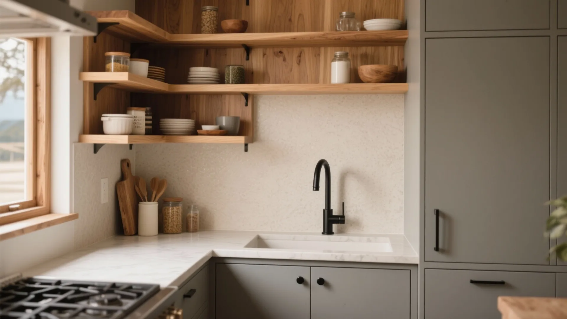 Warm wood accents for comfort