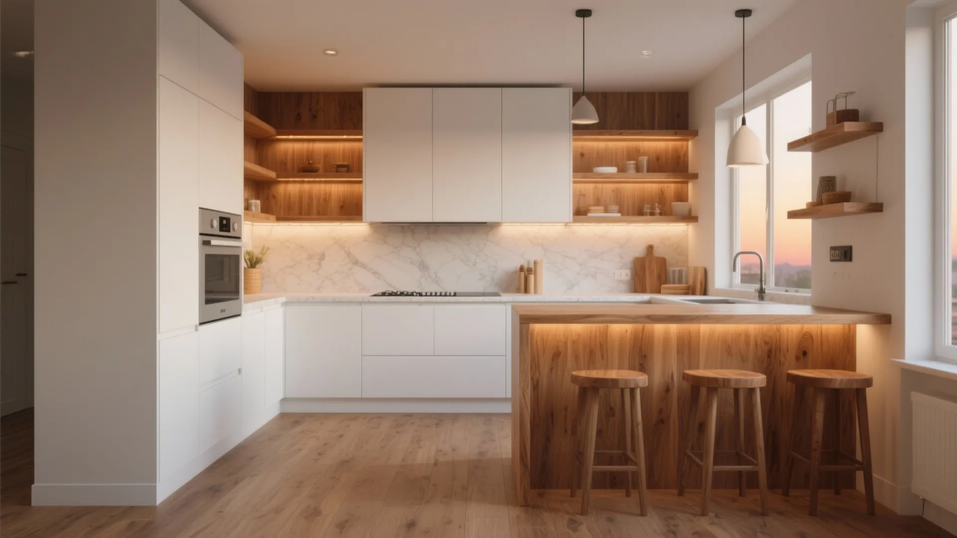 Warm Wood Accents to Soften a Modern Palette