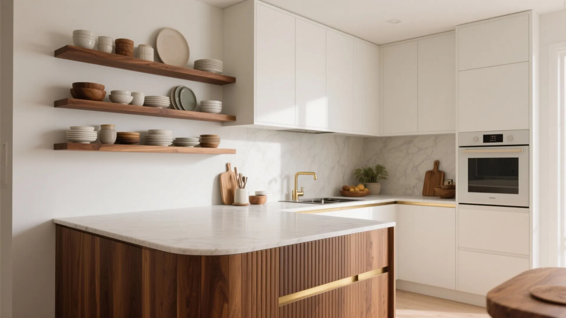 Warm wood accents for human comfort