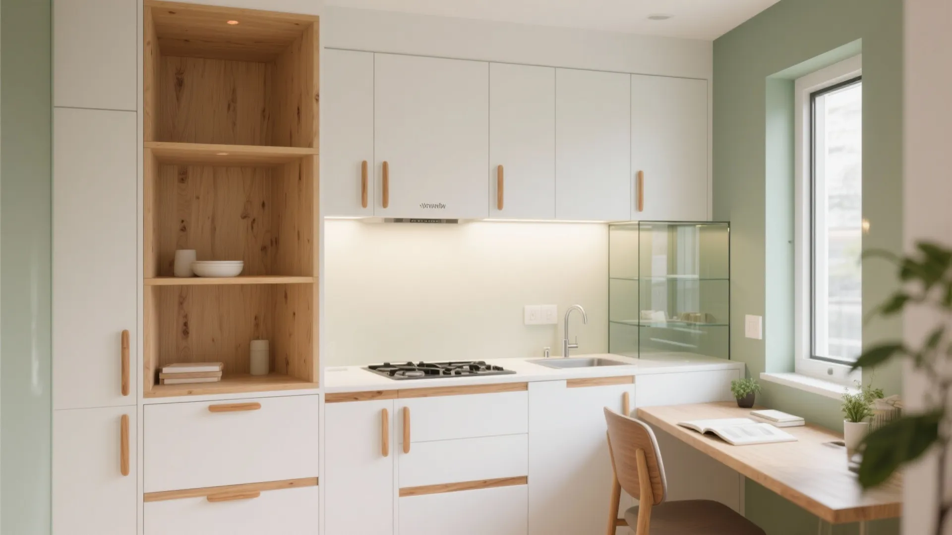 Warm wood accents for calm, study-friendly vibes