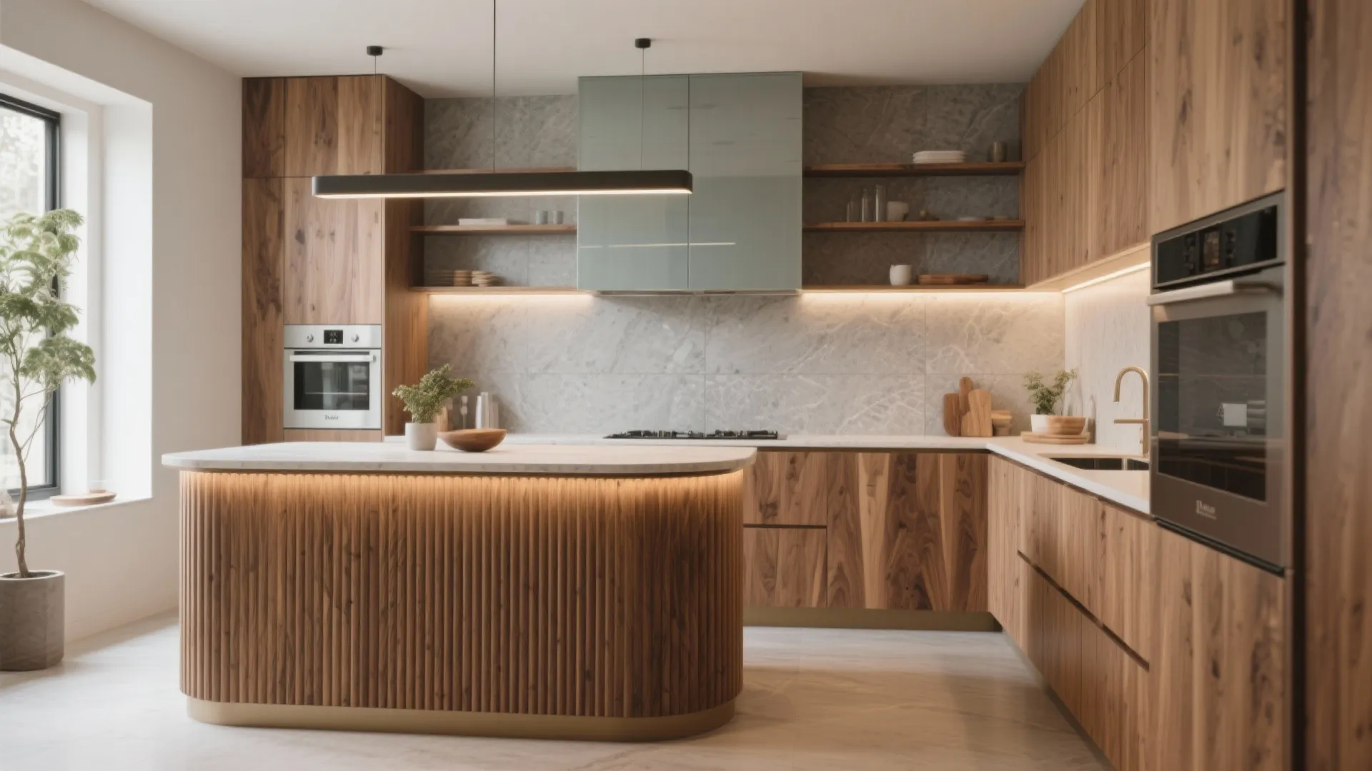 Warm Wood Accents for Soft Luxury