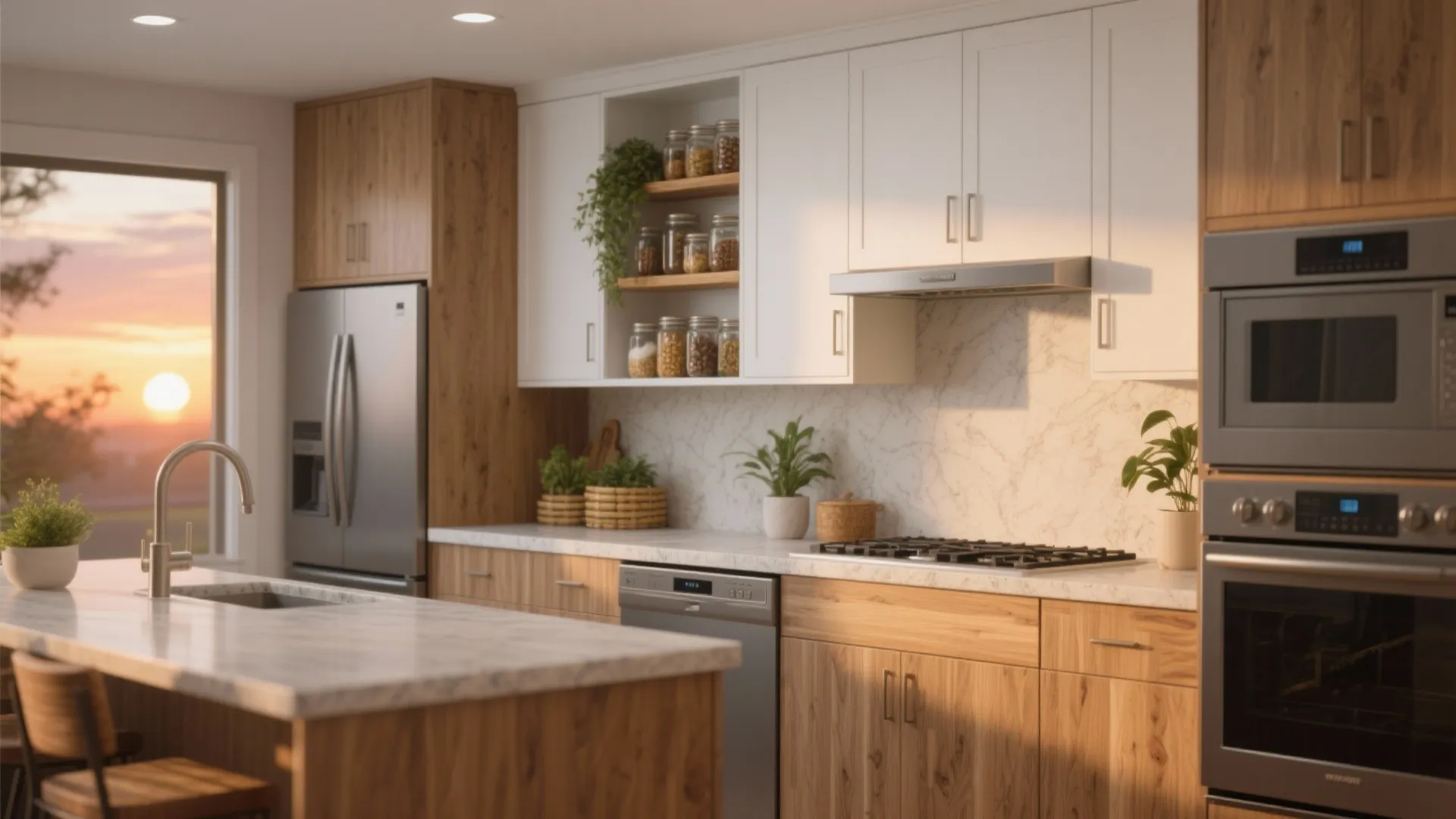 Warm Wood Accents Without Overpowering