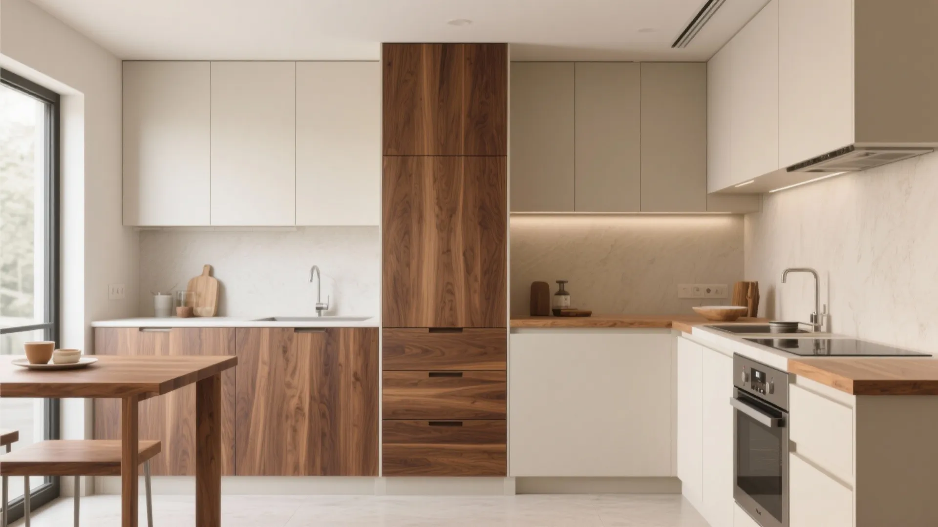 Warm Wood Accents without the Maintenance Headache