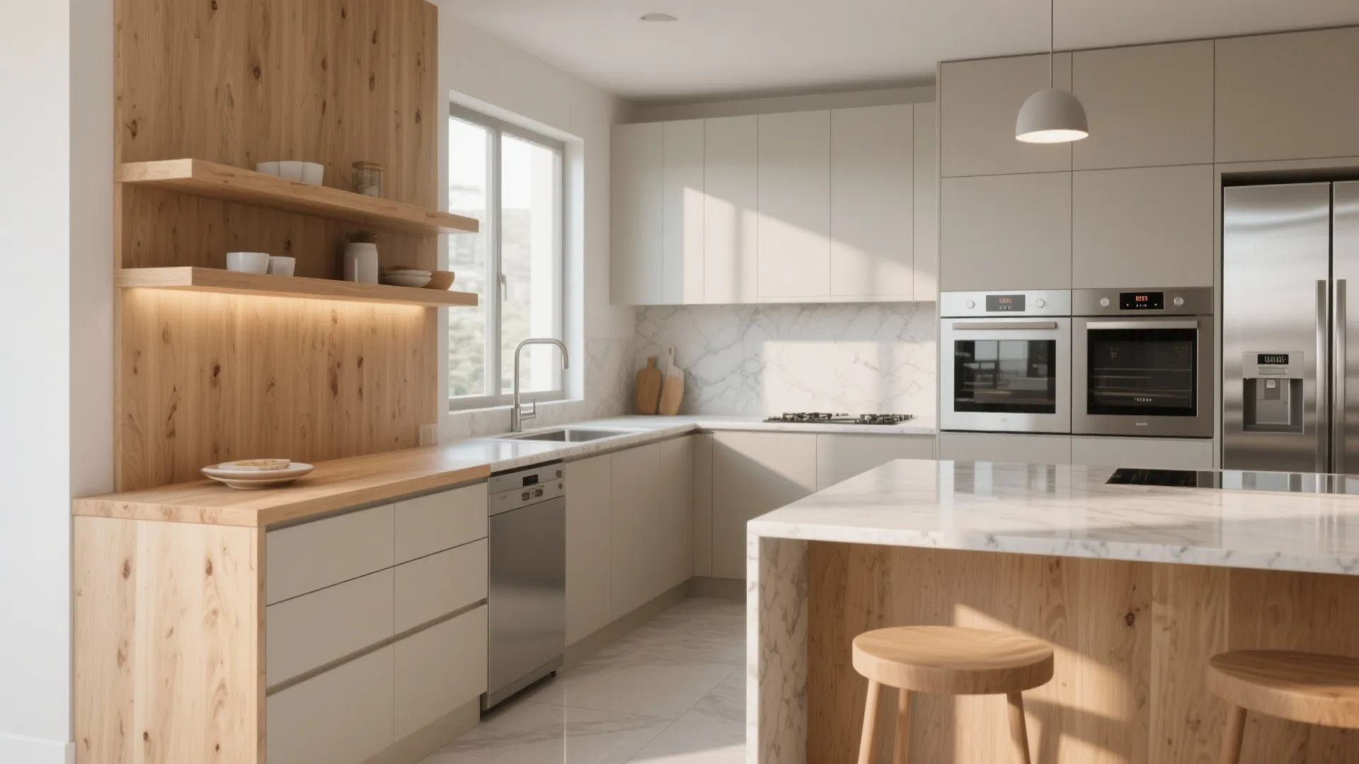 Warm Wood Accents to Soften Modern Lines