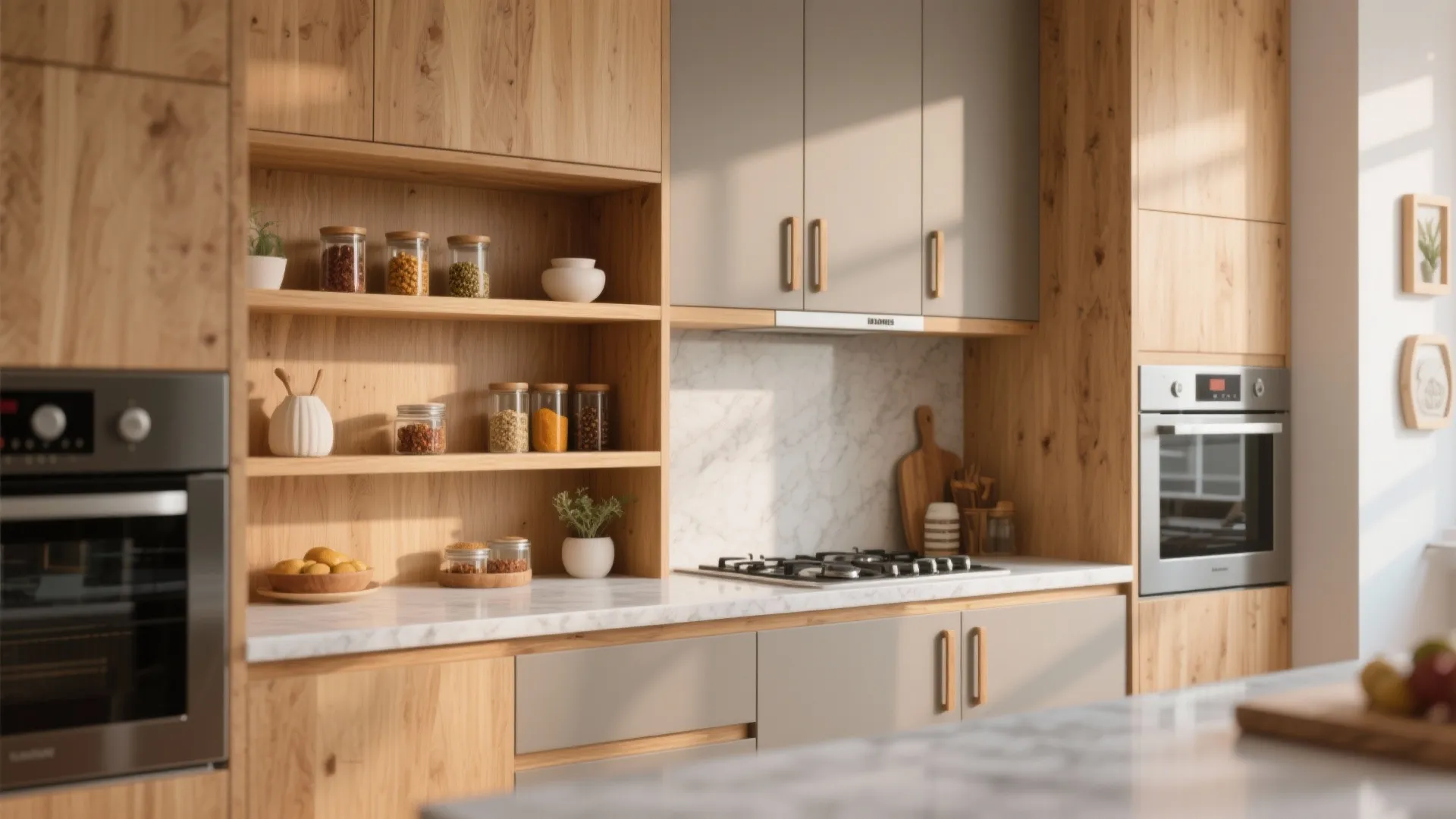 Warm Wood Accents for Texture and Comfort