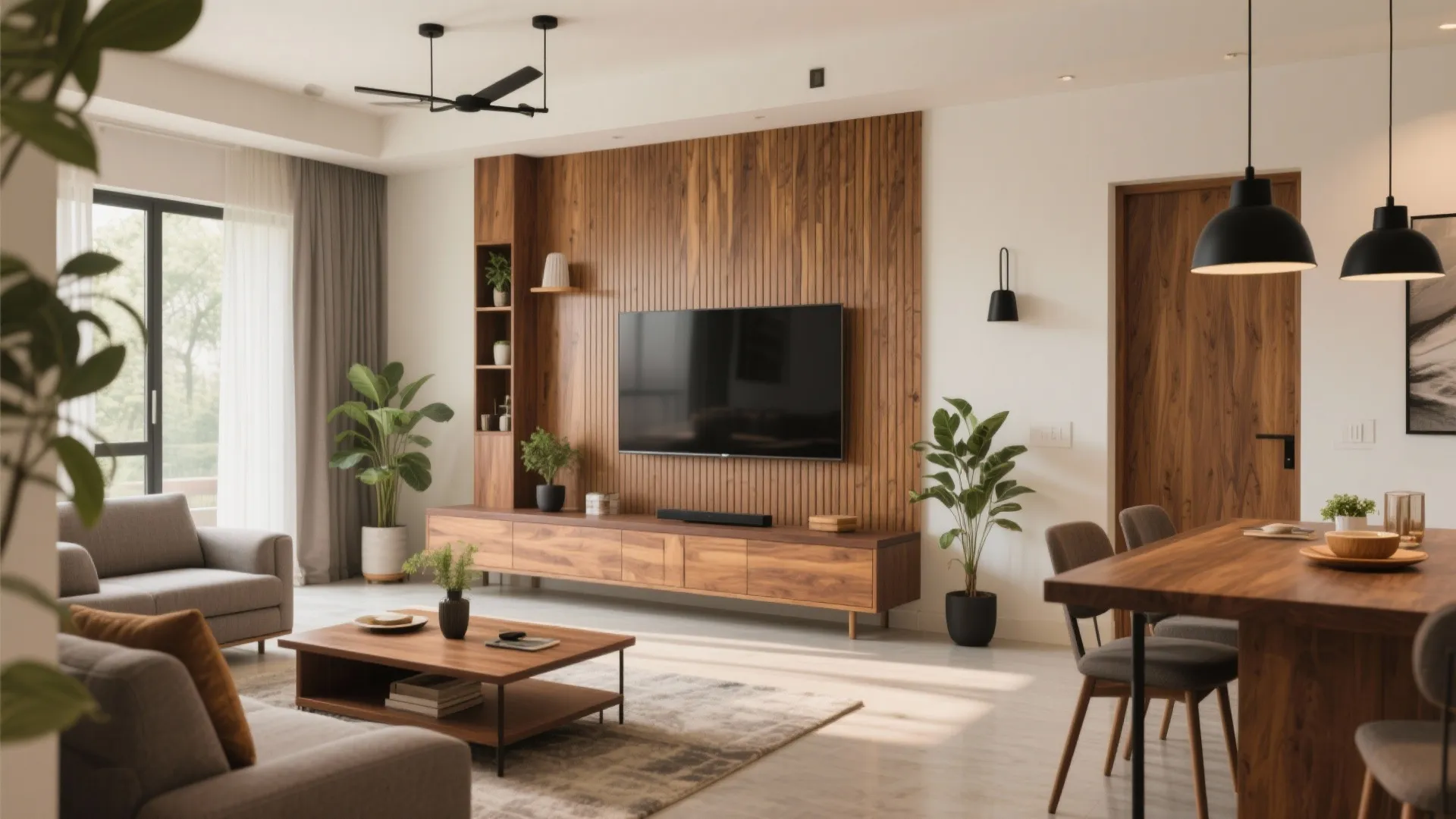 Warm wood accents that balance Bengaluru’s modern vibe