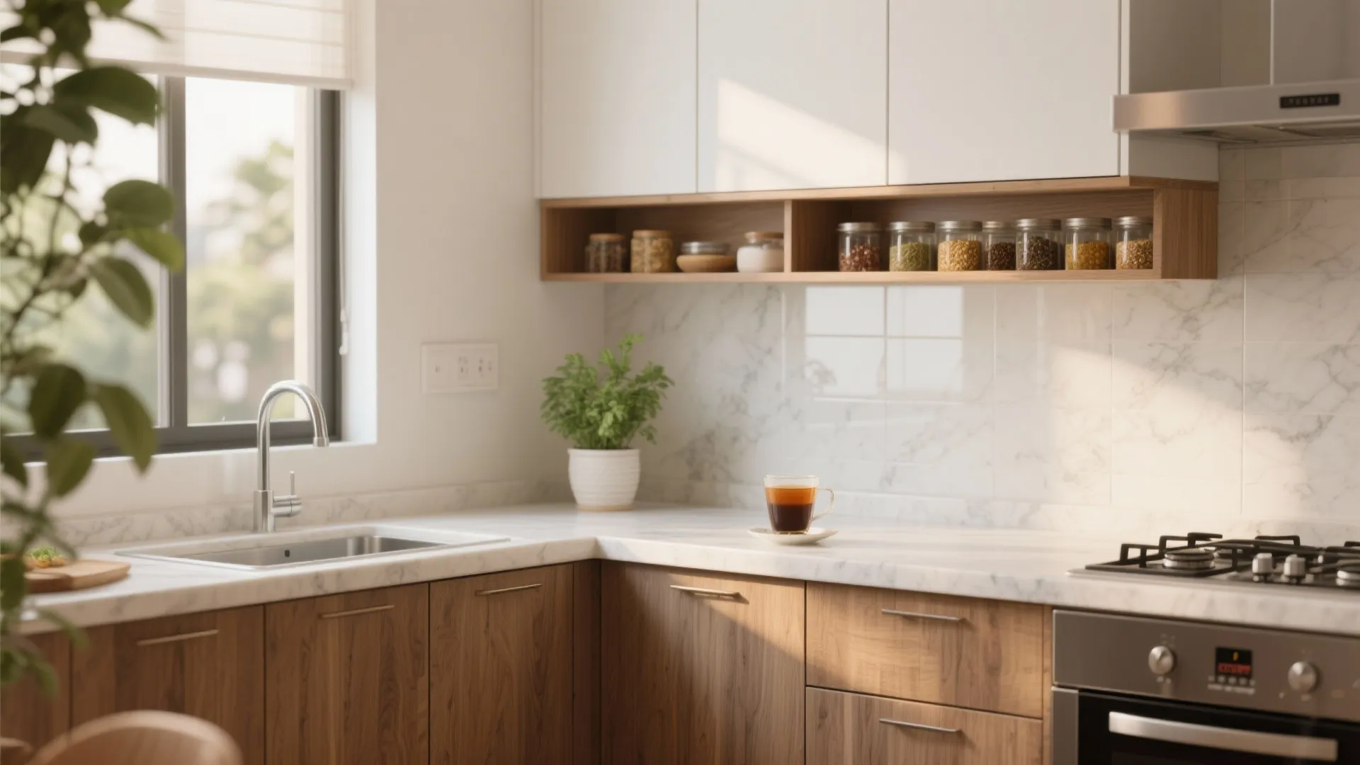 Warm wood accents for a welcoming Baroda vibe