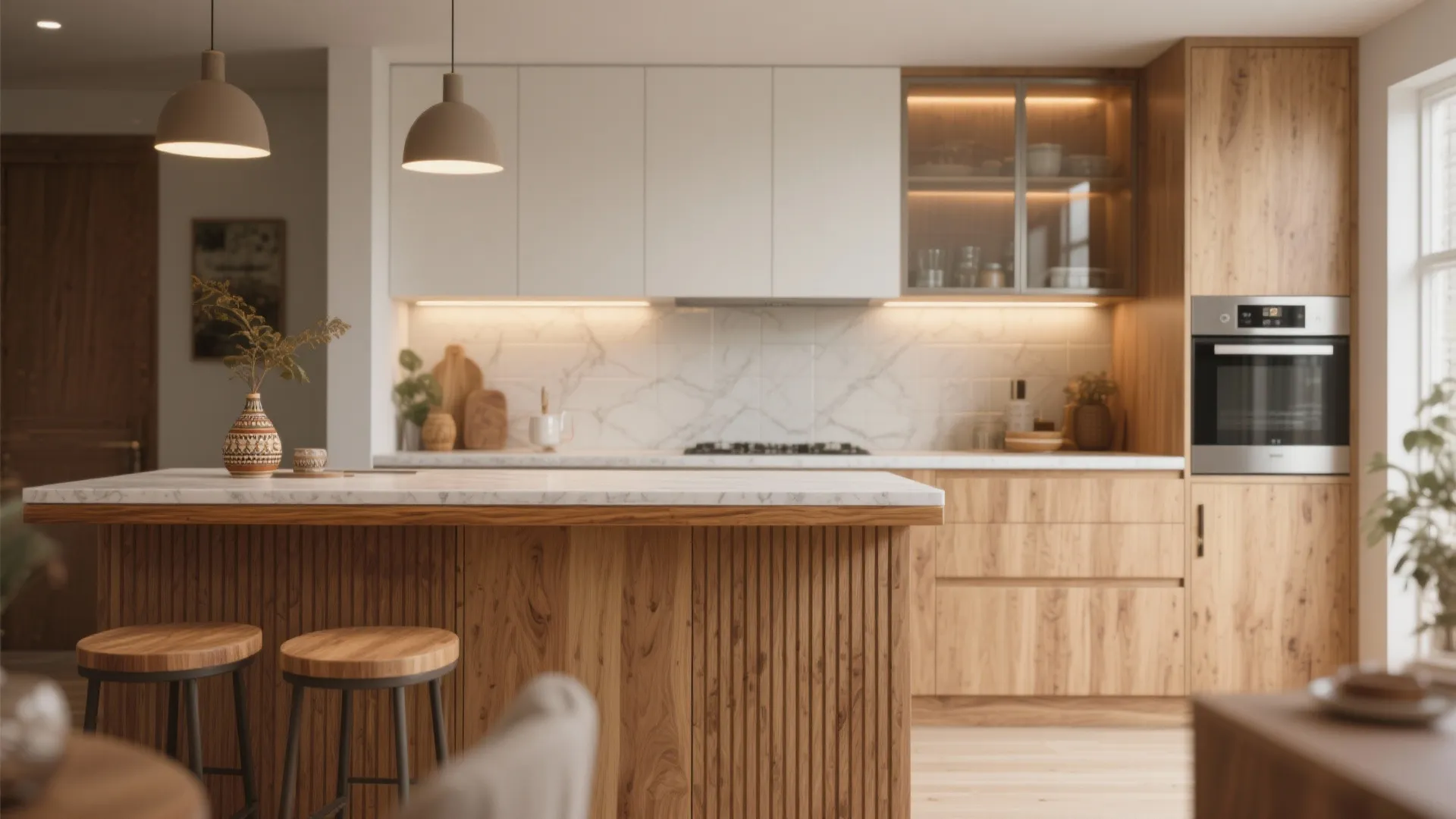 Warm Wood Accents for a Cozy, Contemporary Feel