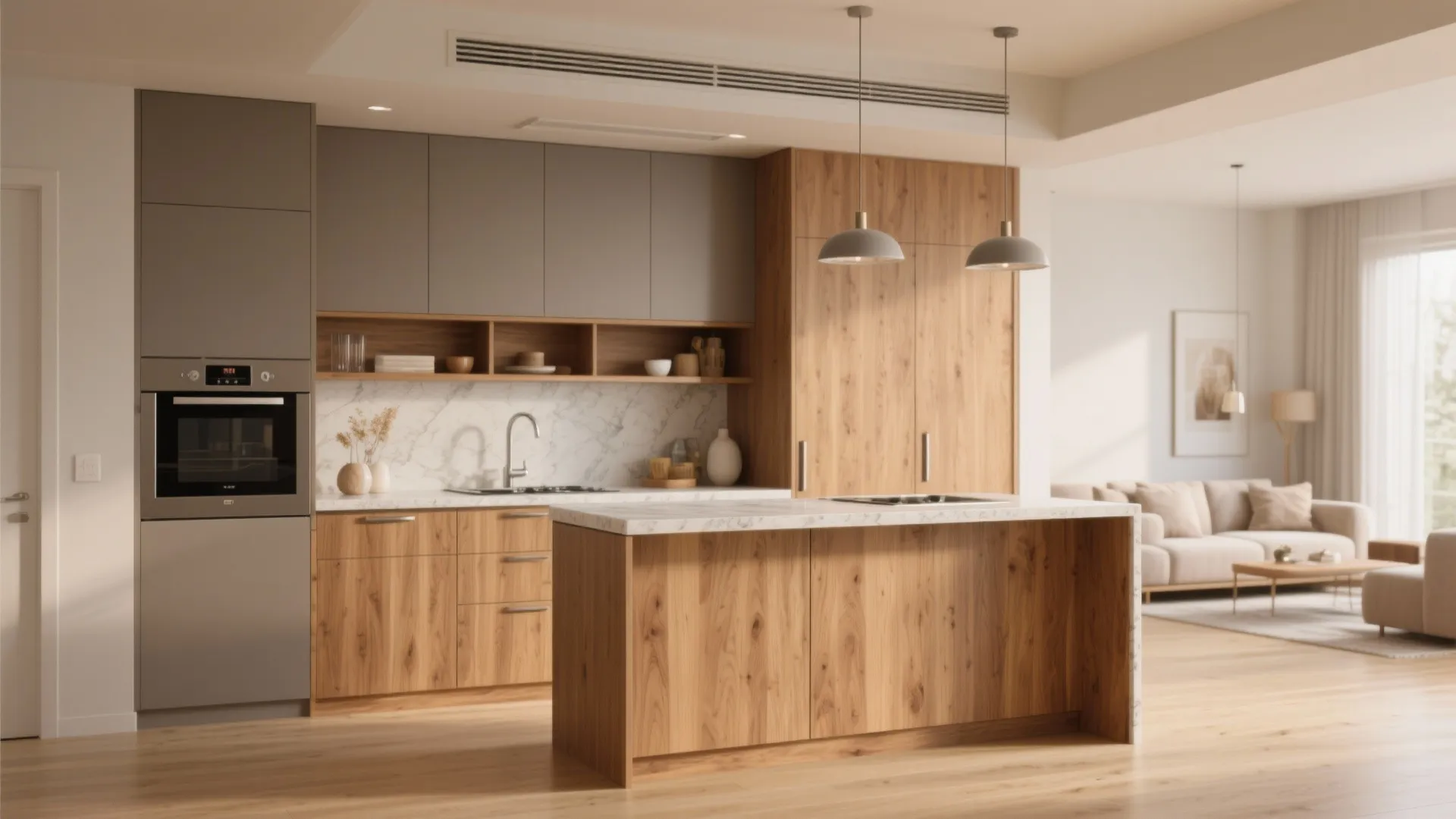 Warm Wood Accents Without the Maintenance