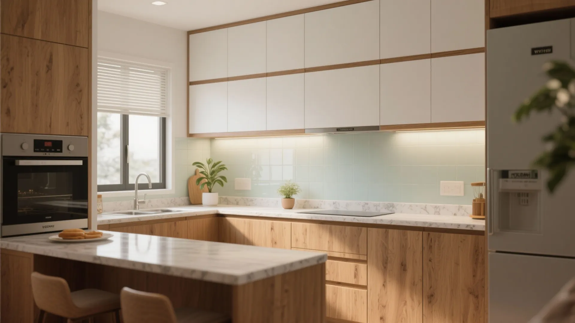 Warm Wood Accents for Comfort and Balance