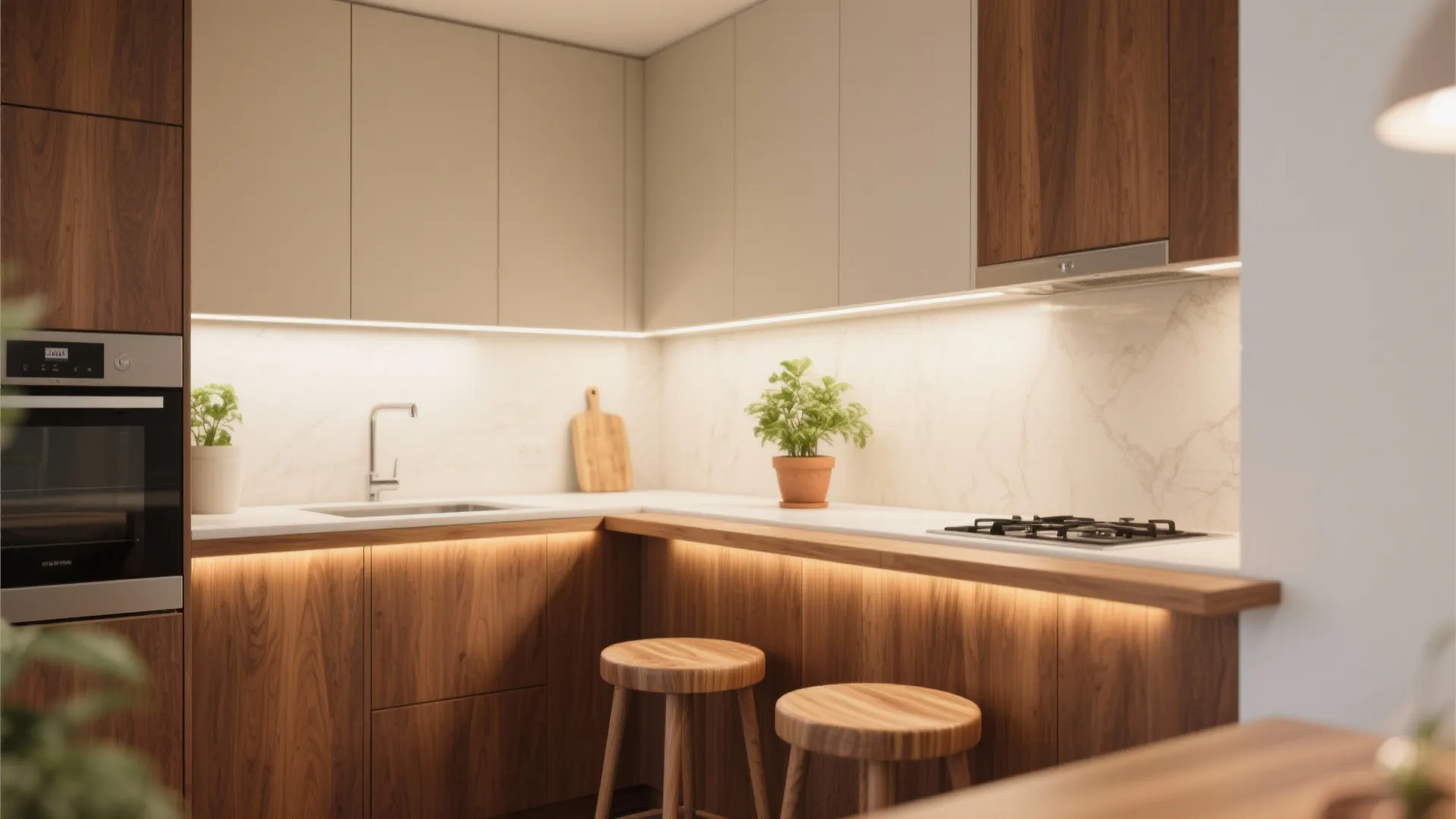 Warm Wood Accents to Humanize the Space