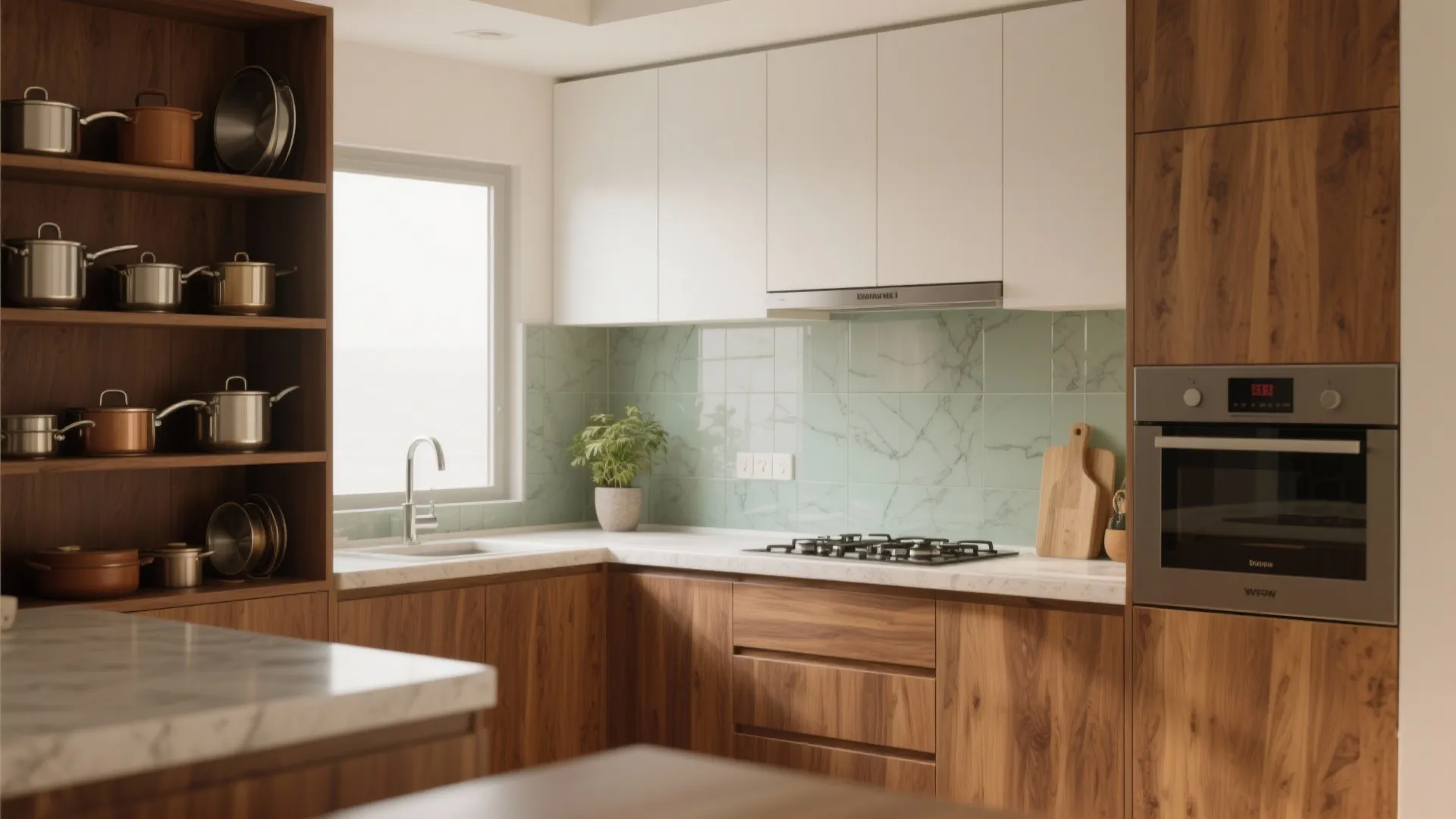 Warm wood accents for comfort