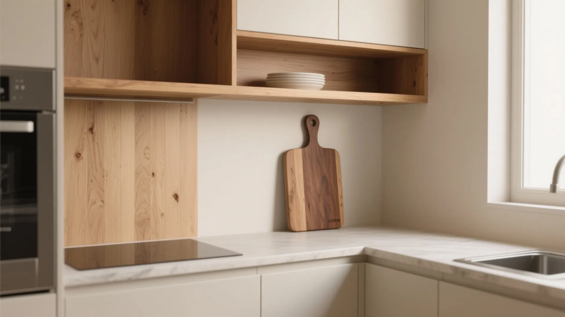 Warm Wood Accents to Soften a Tight Room