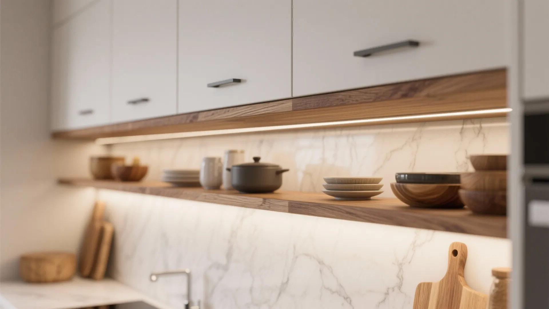 Warm Wood Accents to Soften Minimalism