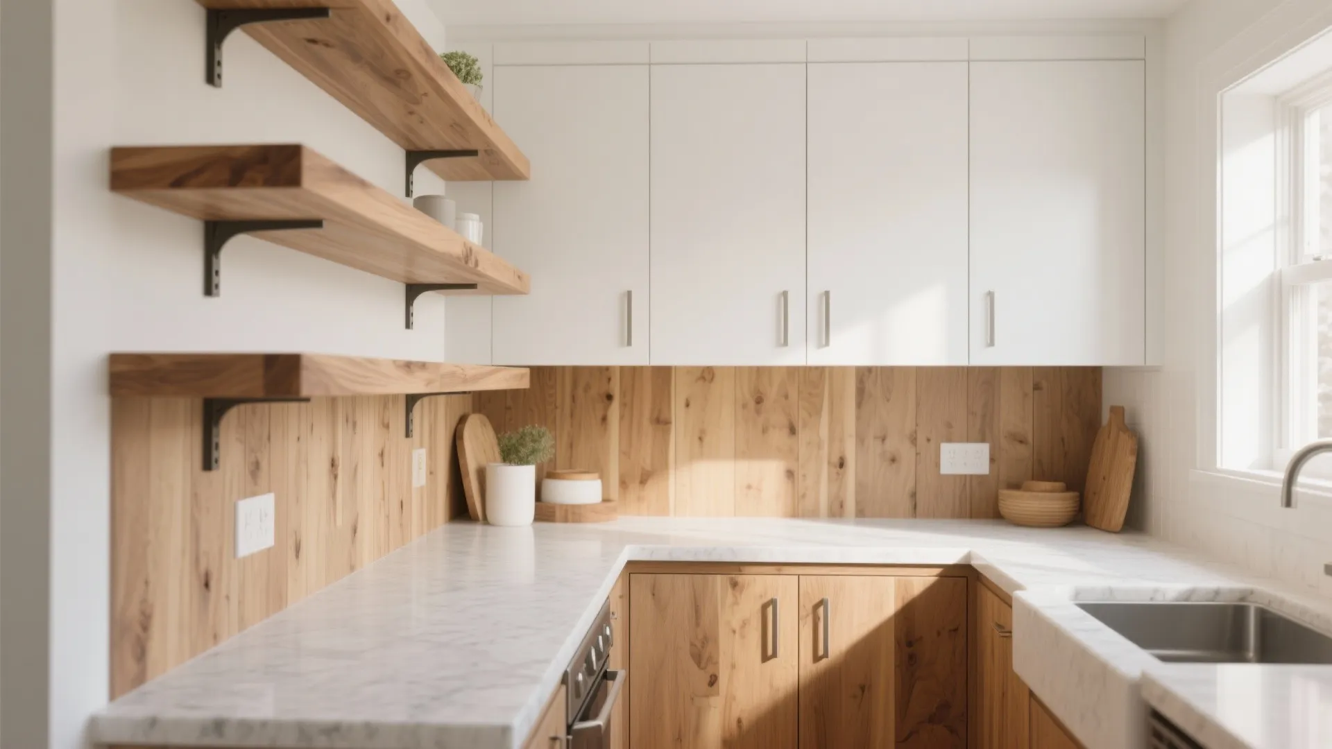 Warm Wood Accents for Balance