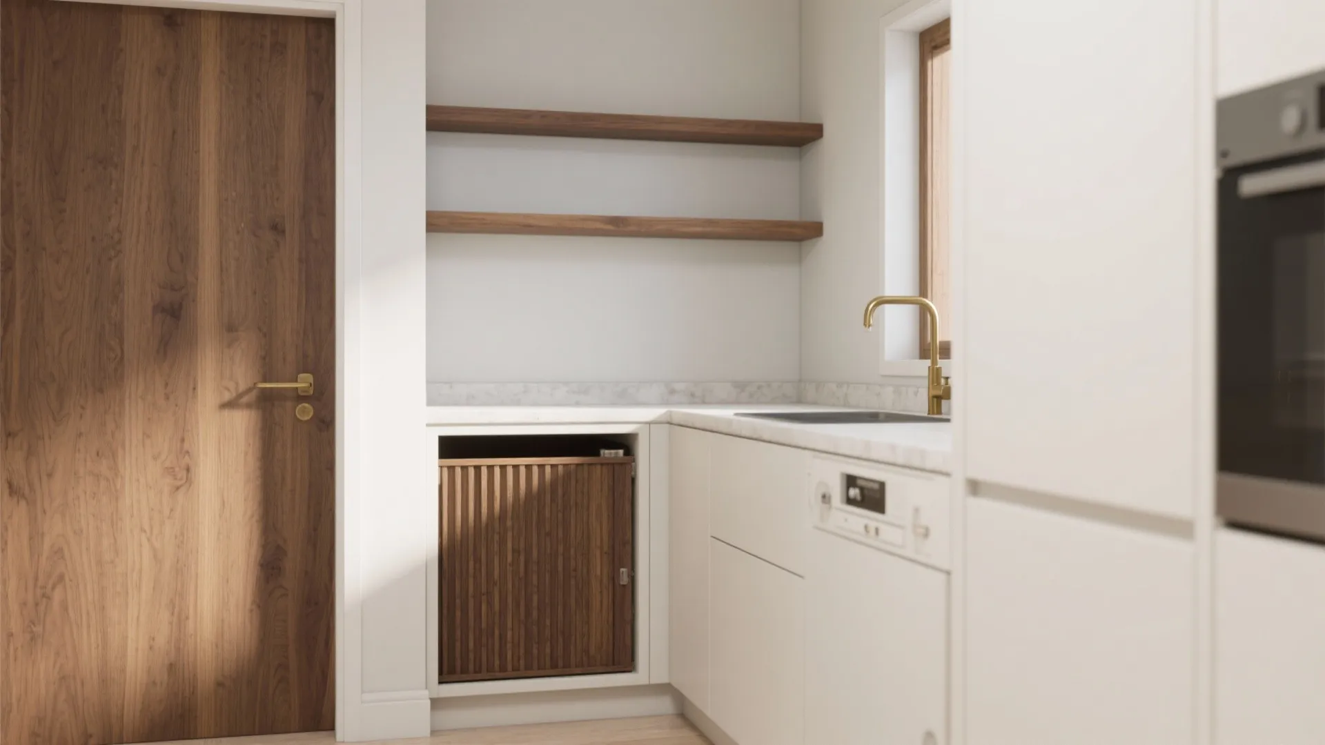 Warm Wood Accents That Don’t Shrink Space