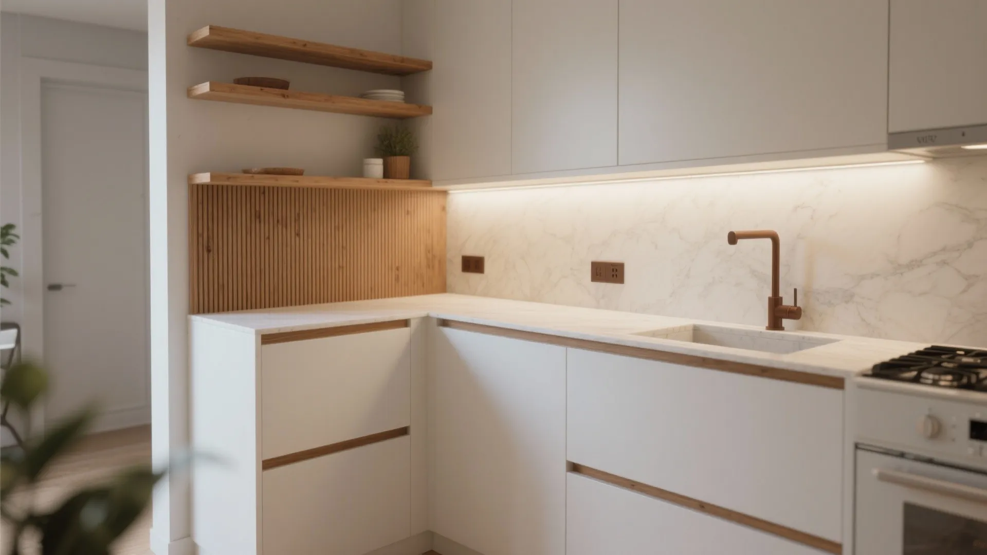 Warm Wood Accents Without the Bulk