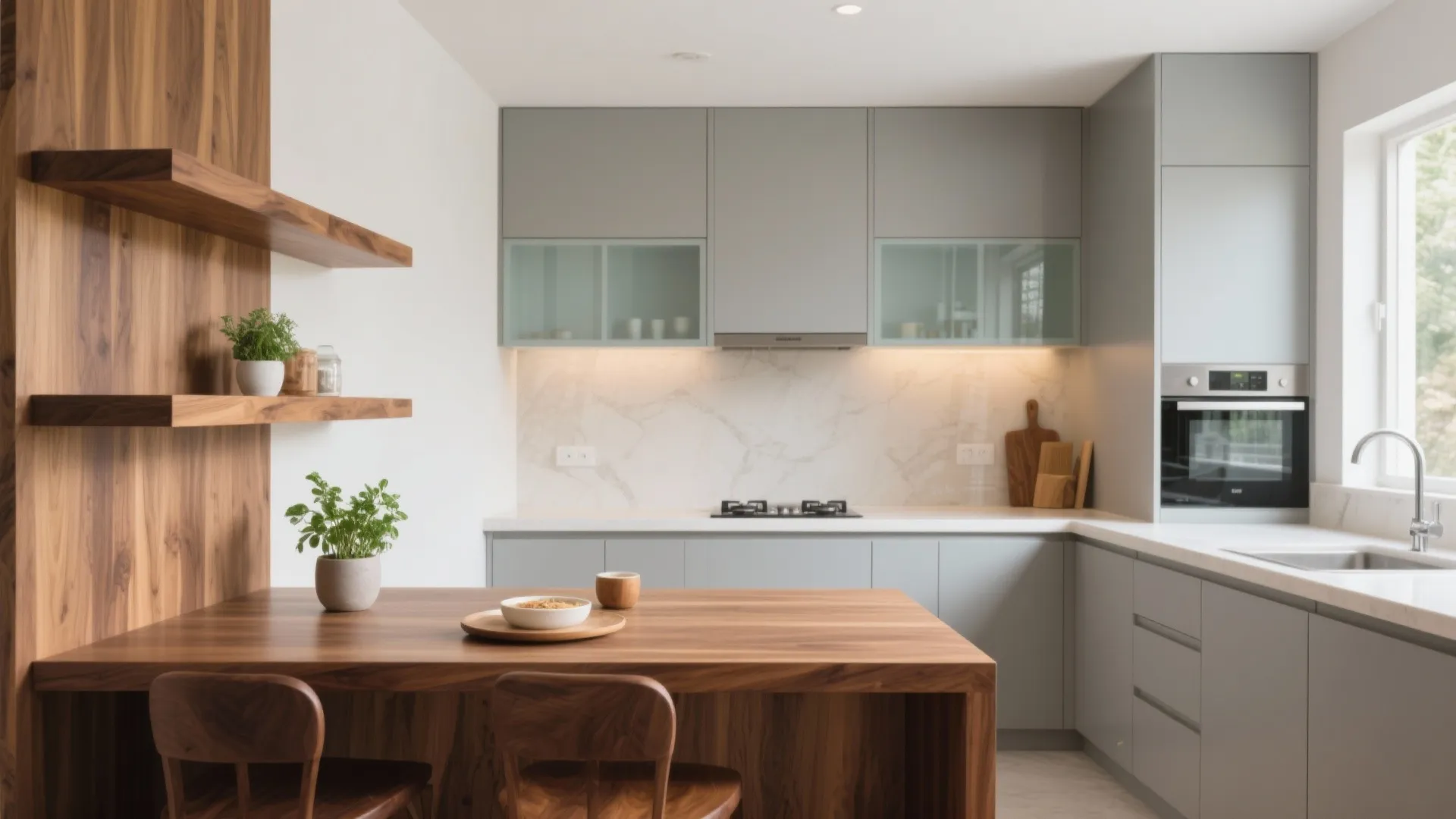 Warm Wood Accents to Soften Modern Lines