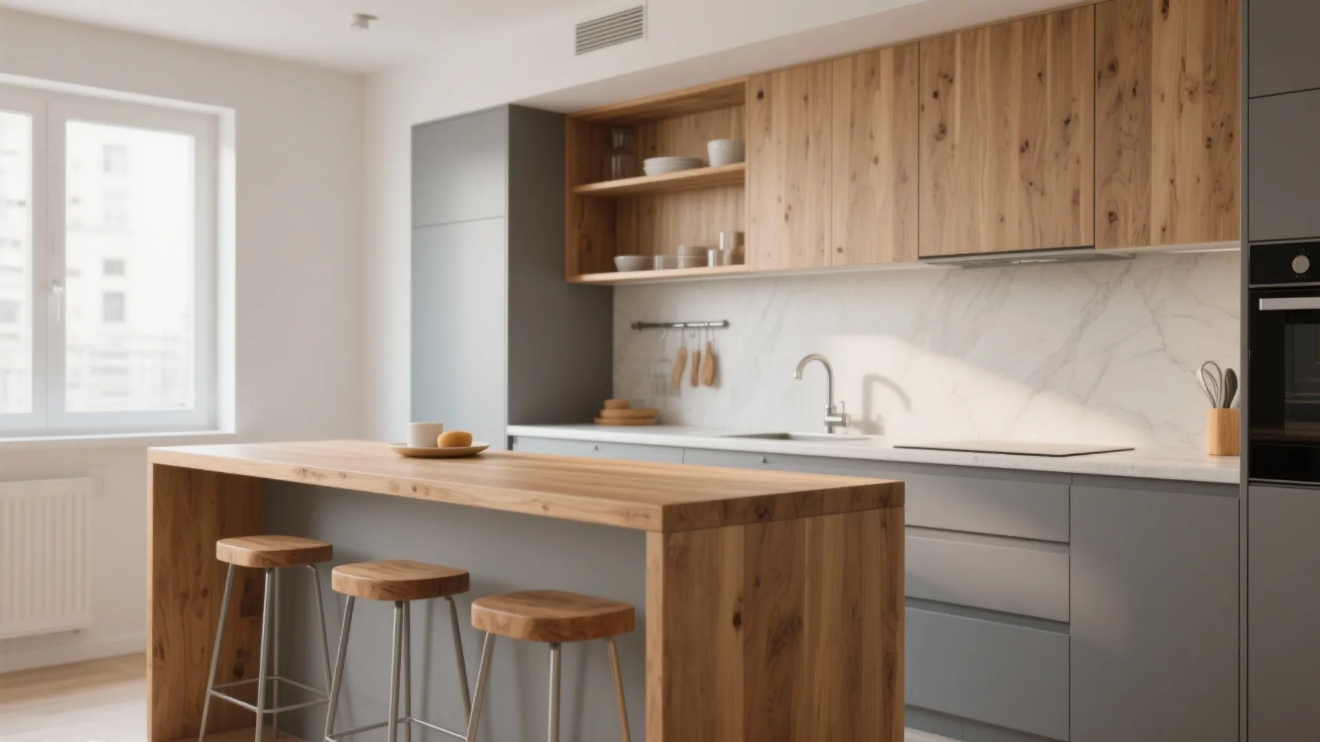 Warm Wood Accents Without Overpowering The Space