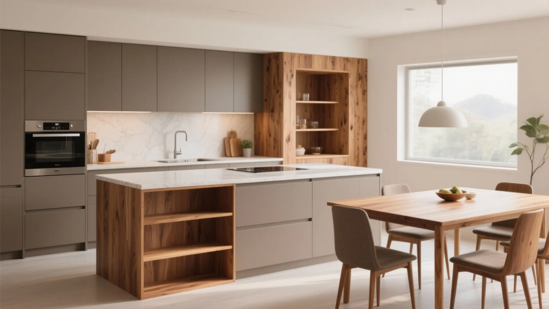 Warm Wood Accents Without the Bulk