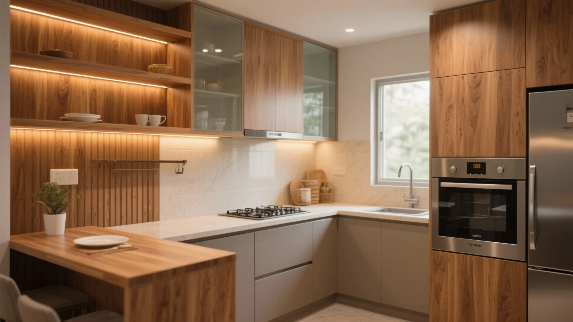 Warm Wood Accents for Comfort