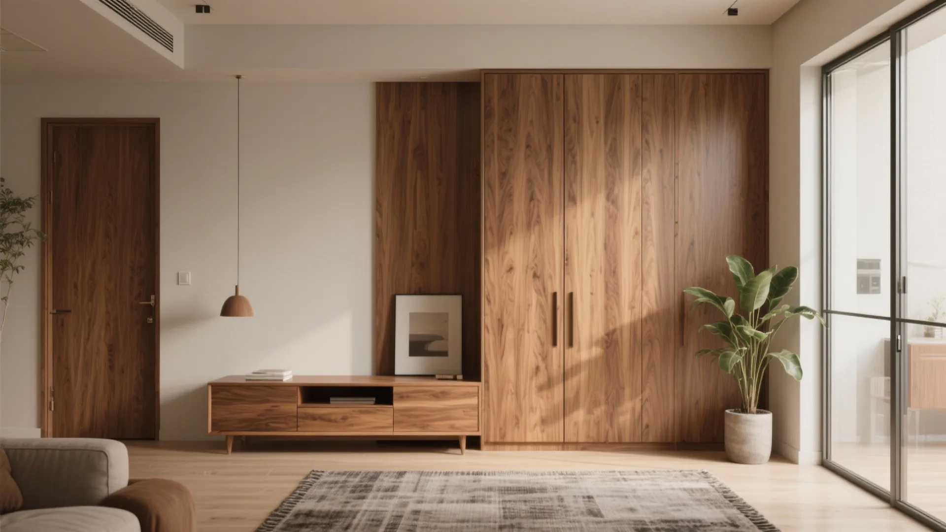 Warm wood accents with durable finishes