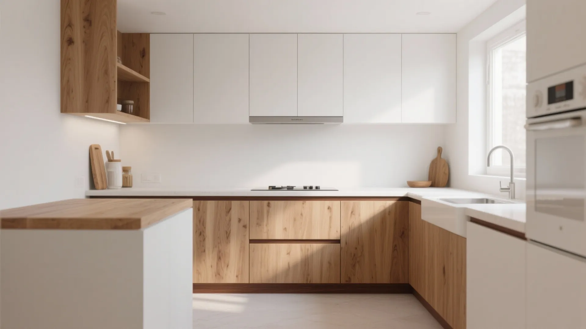 Warm Wood Accents without the Bulk