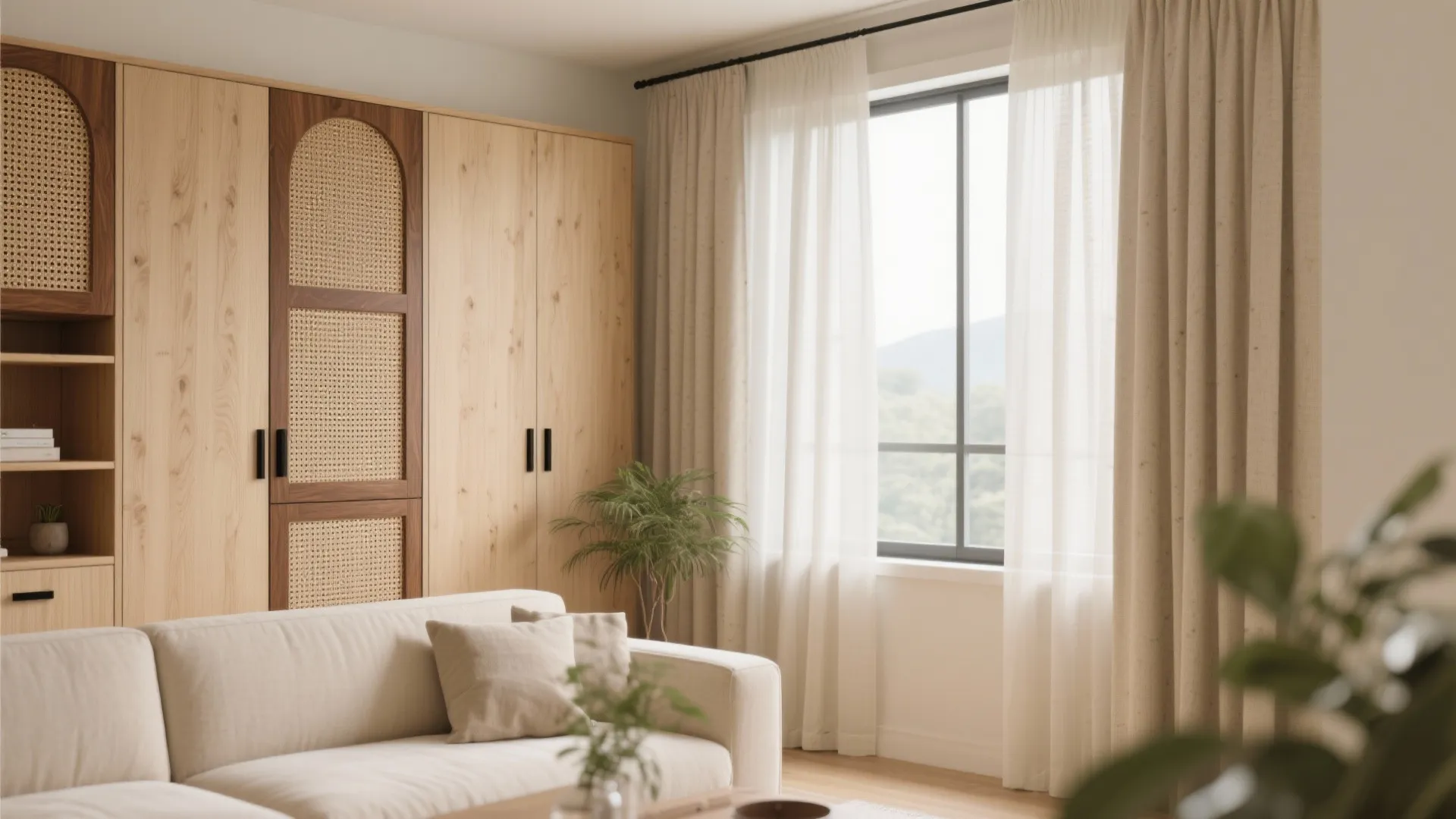 Warm wood accents without the heat