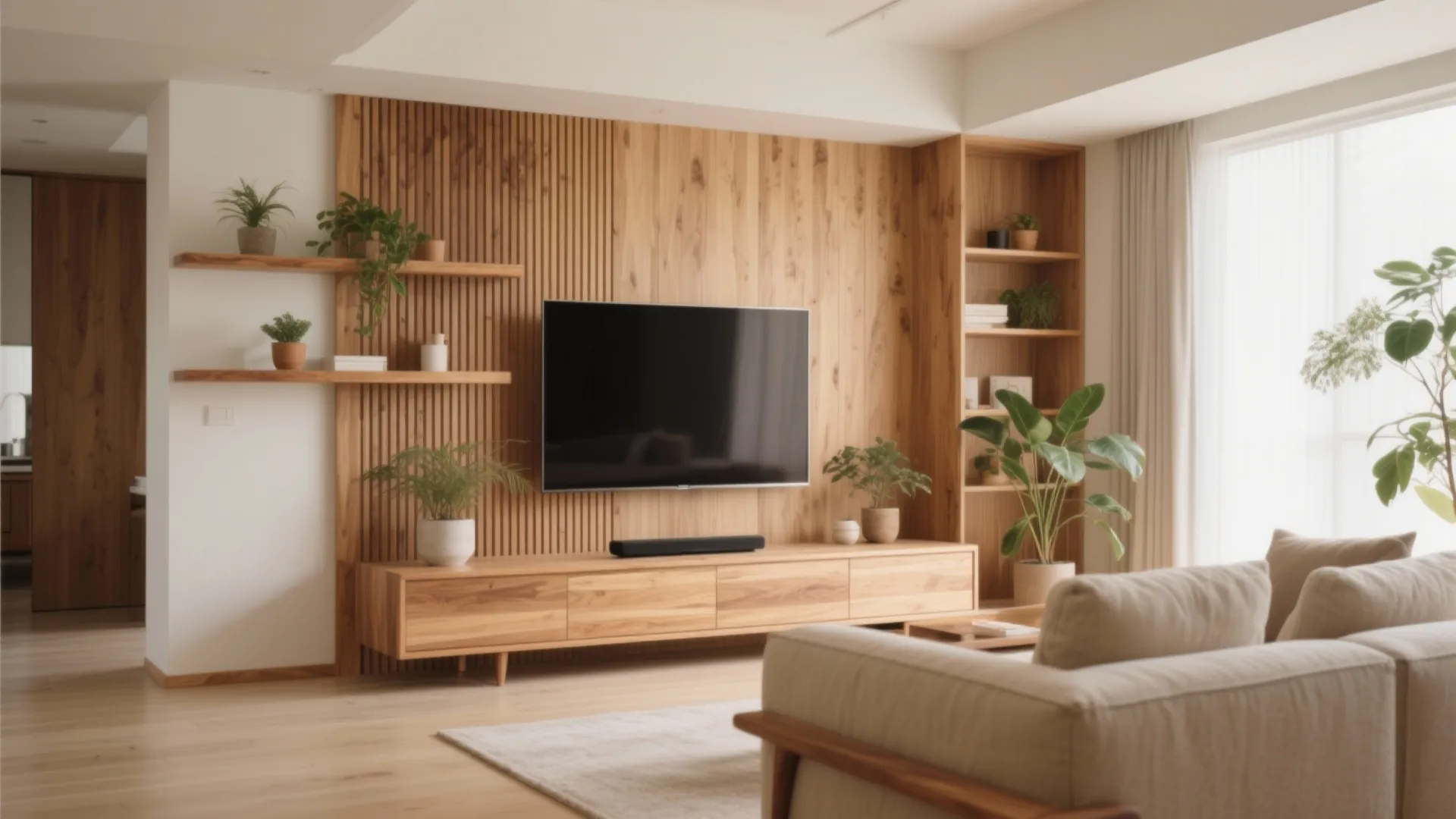 Warm Wood Accents with Low-Maintenance Finishes