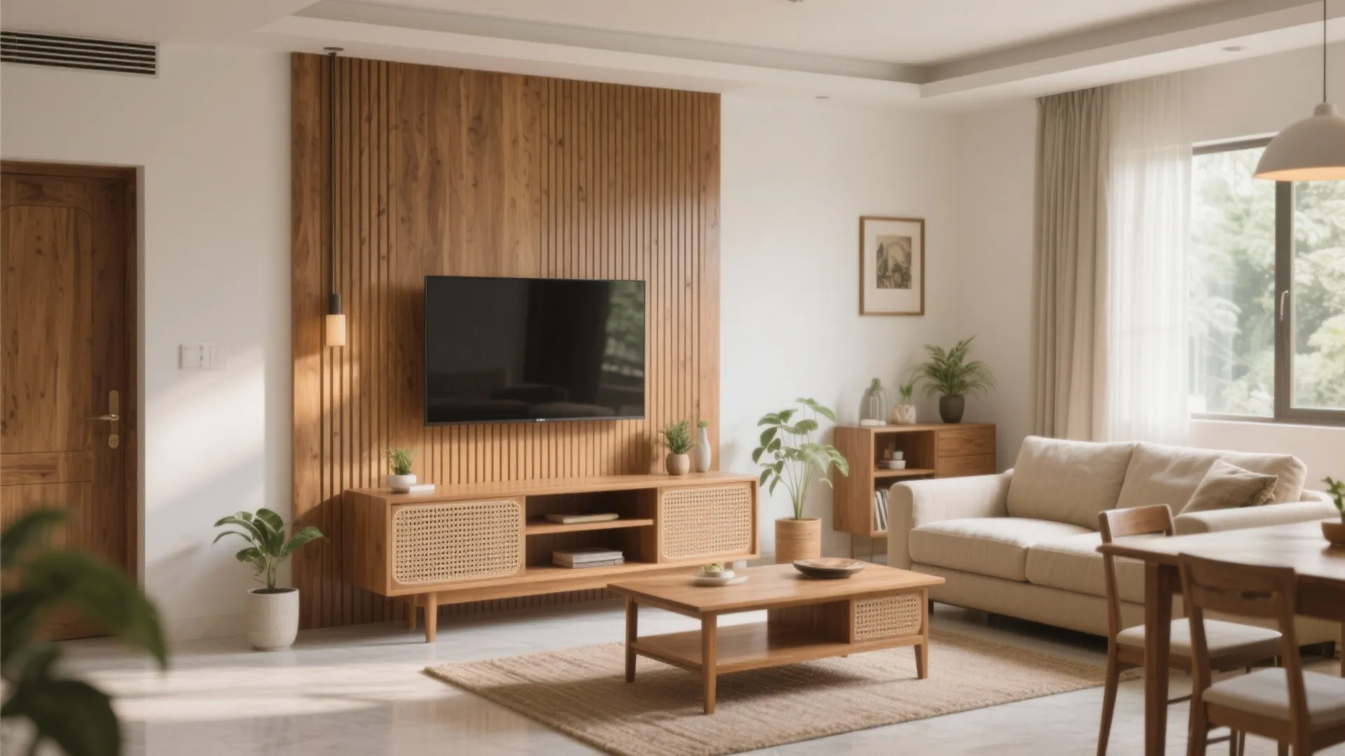 Wood Accents for Warmth Without Bulk