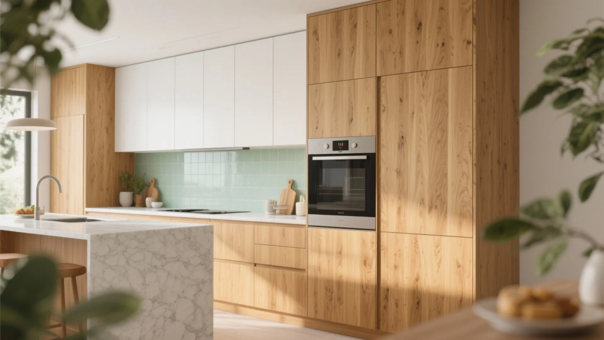 Warm Wood Accents Without the Maintenance