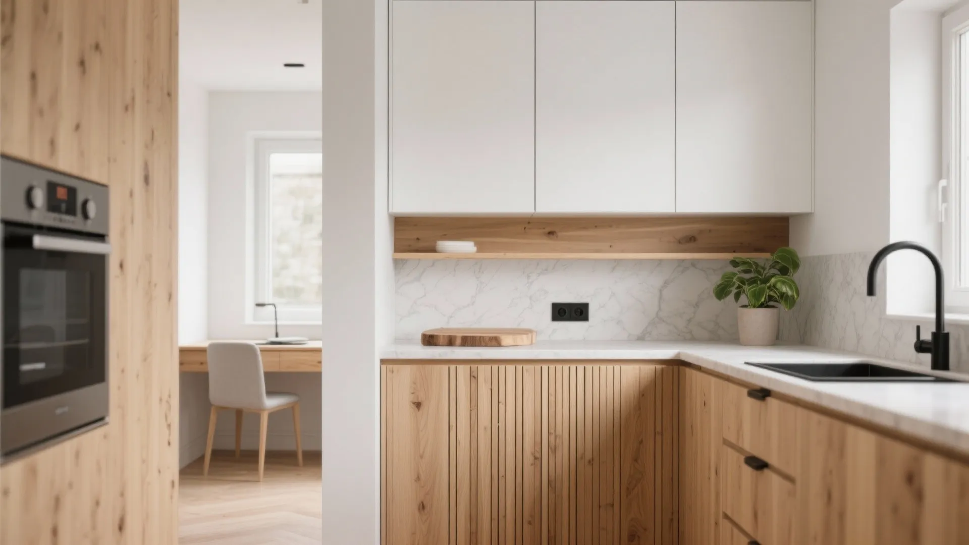 Warm Wood Accents to Calm the Mind