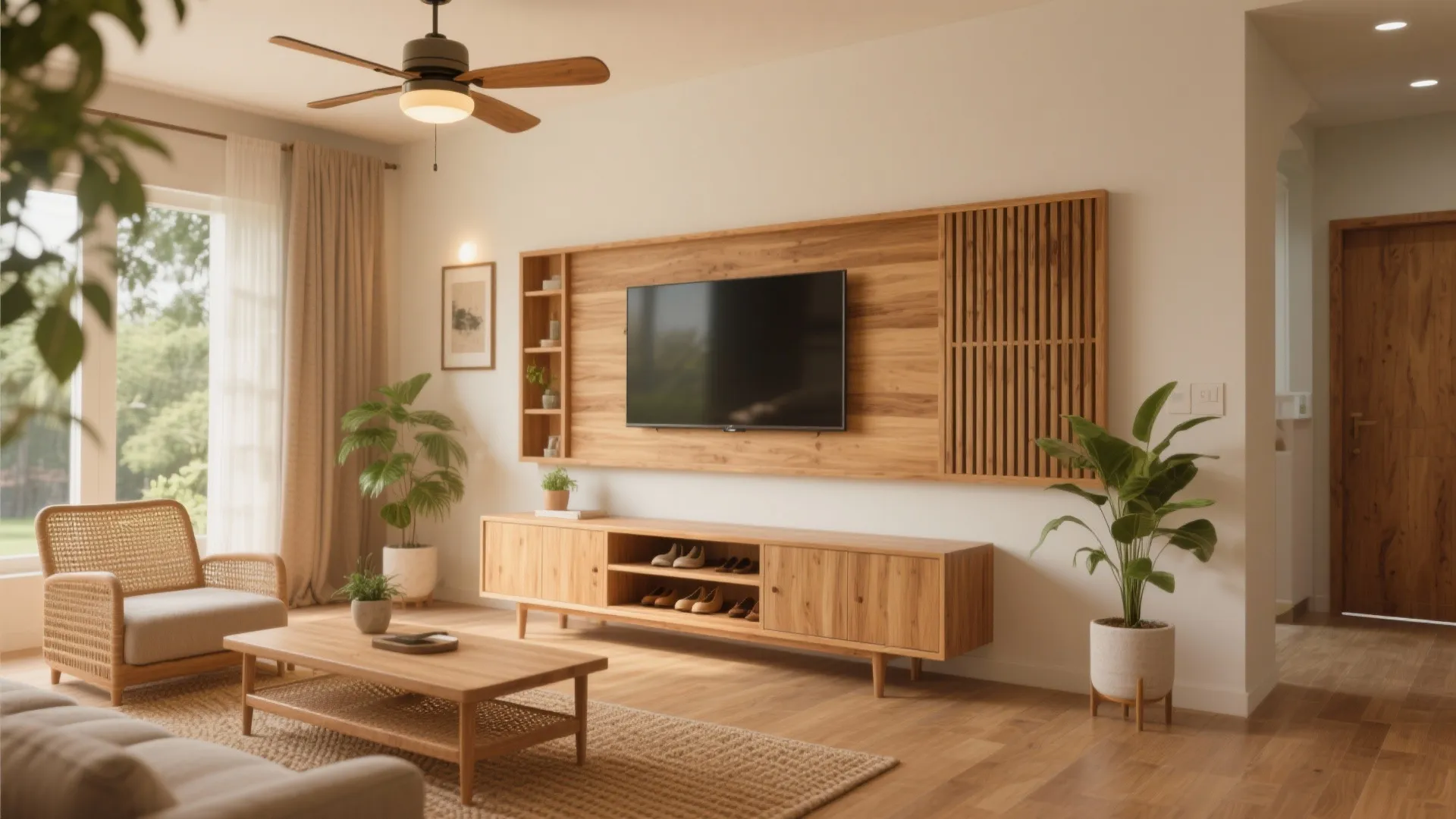 Warm Wood Accents Without the Heat