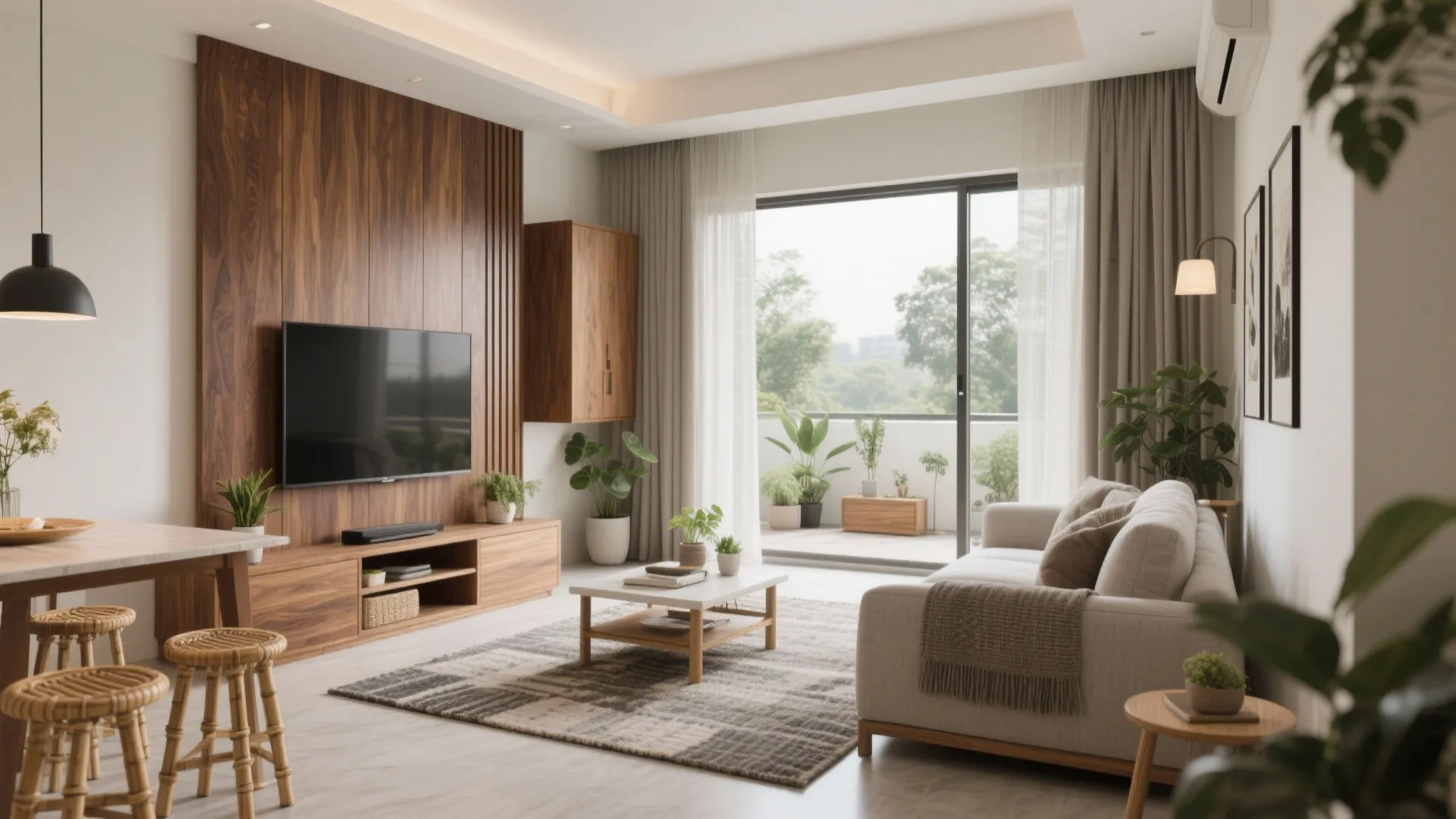 Warm wood accents for a cozy prefab vibe