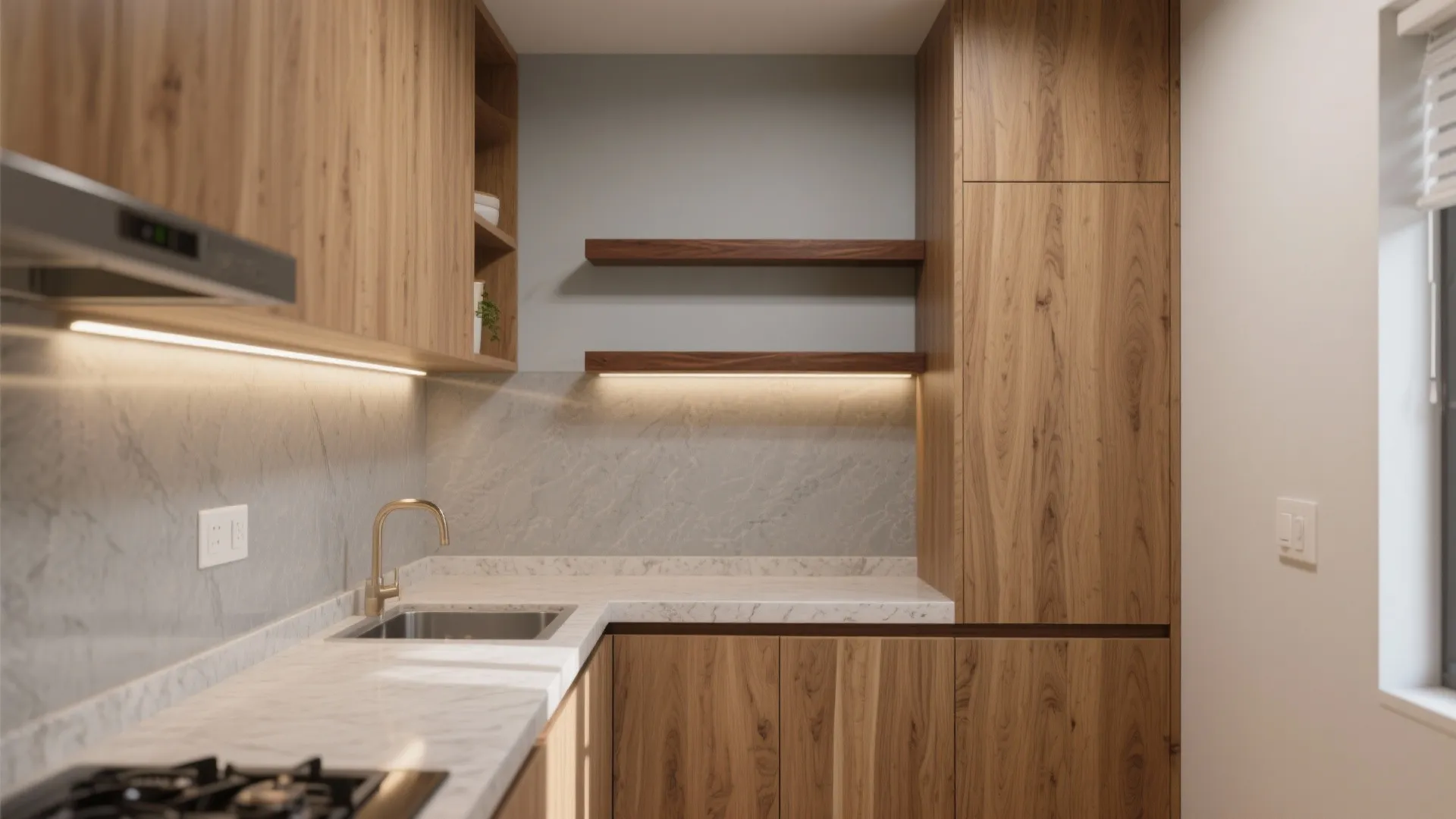 Warm Wood Accents for a Cozy, Calm Kitchen