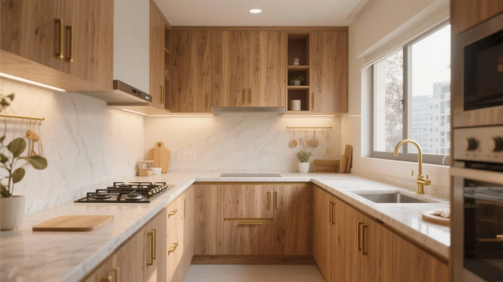 Warm Wood Accents for a Calm, Pune-Friendly Kitchen