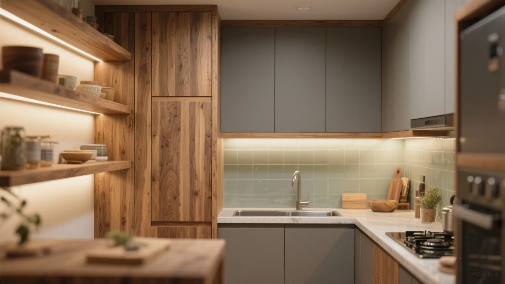 Warm wood accents without the maintenance headache