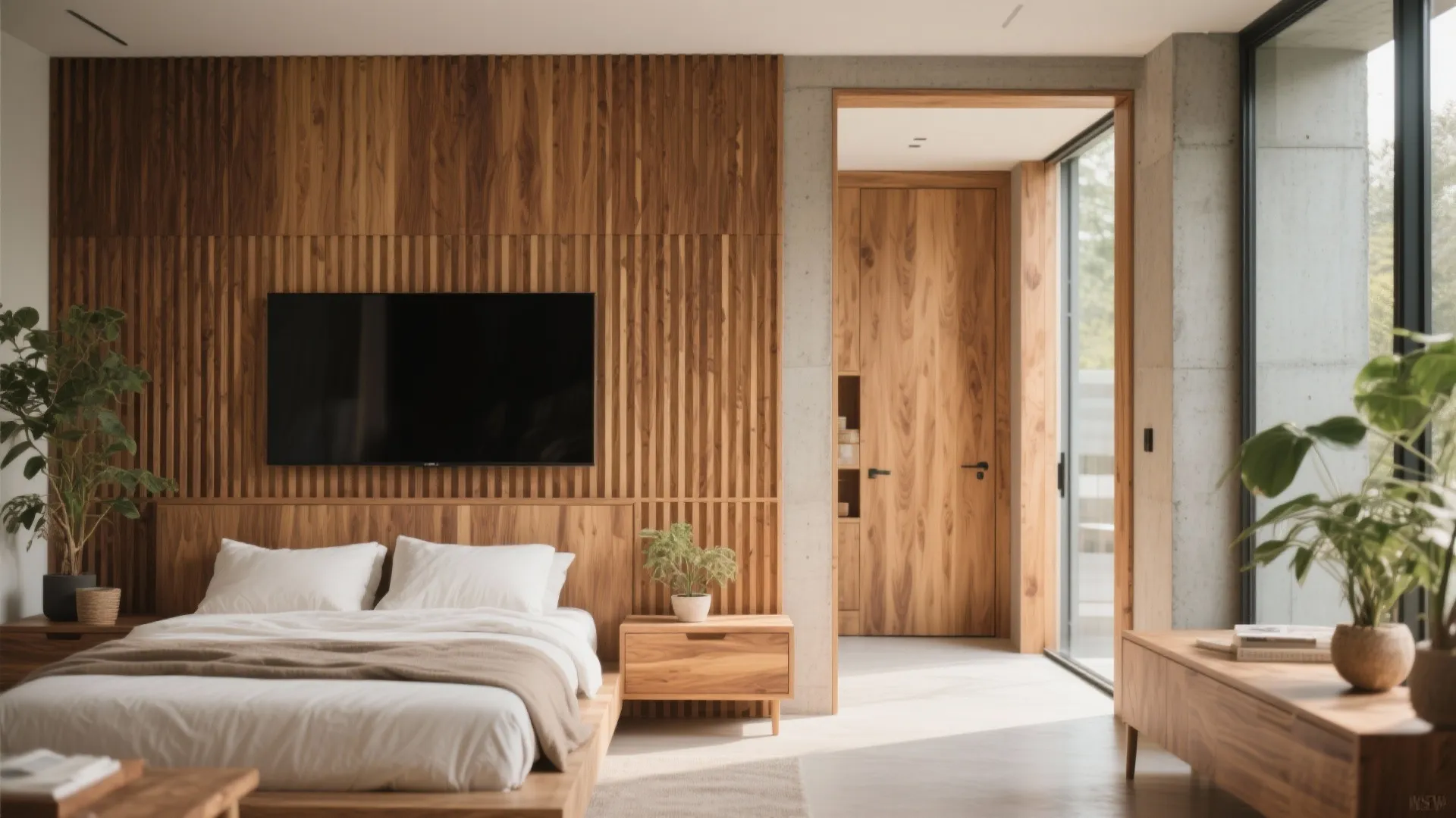 Warm wood accents for a calm, cohesive home