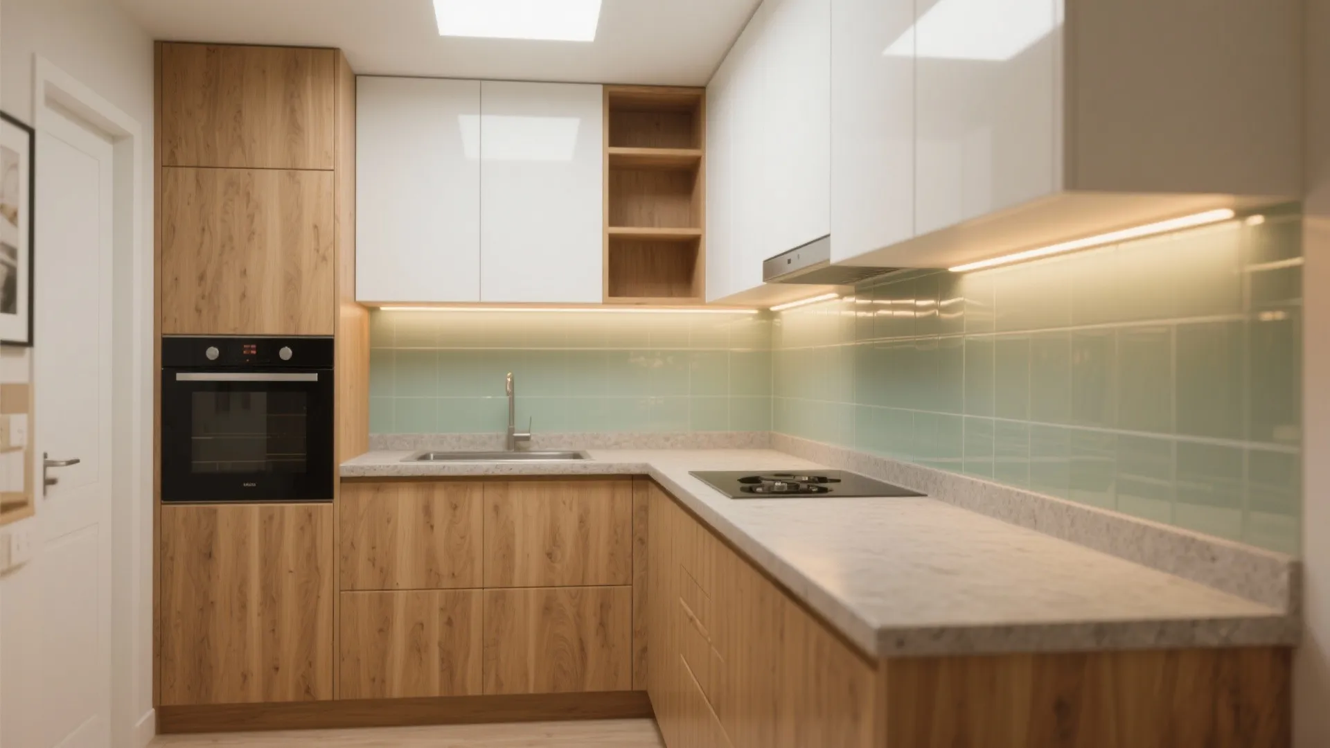 Warm wood accents for balance and comfort