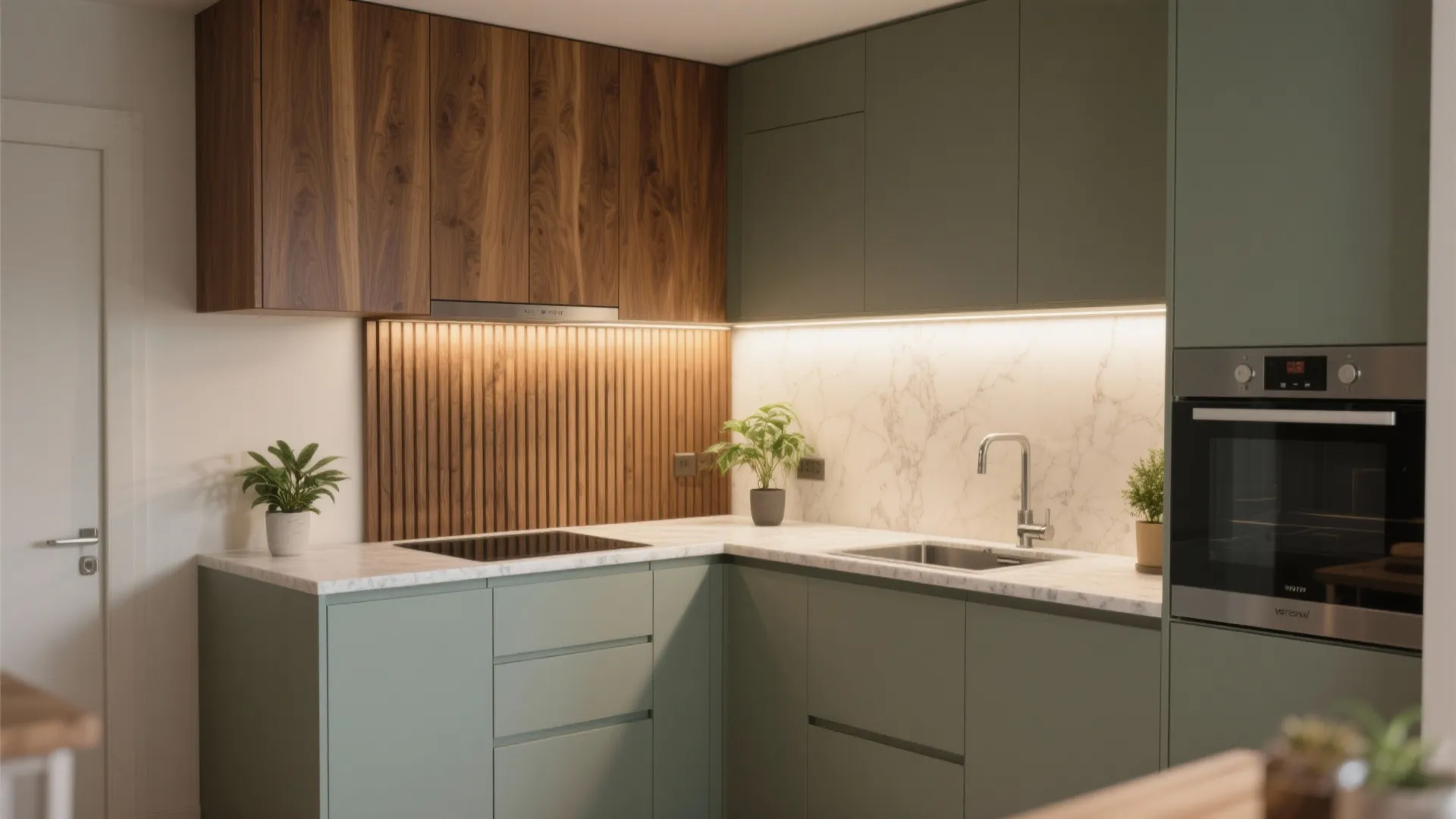 Warm wood accents for a cozy Kolkata vibe