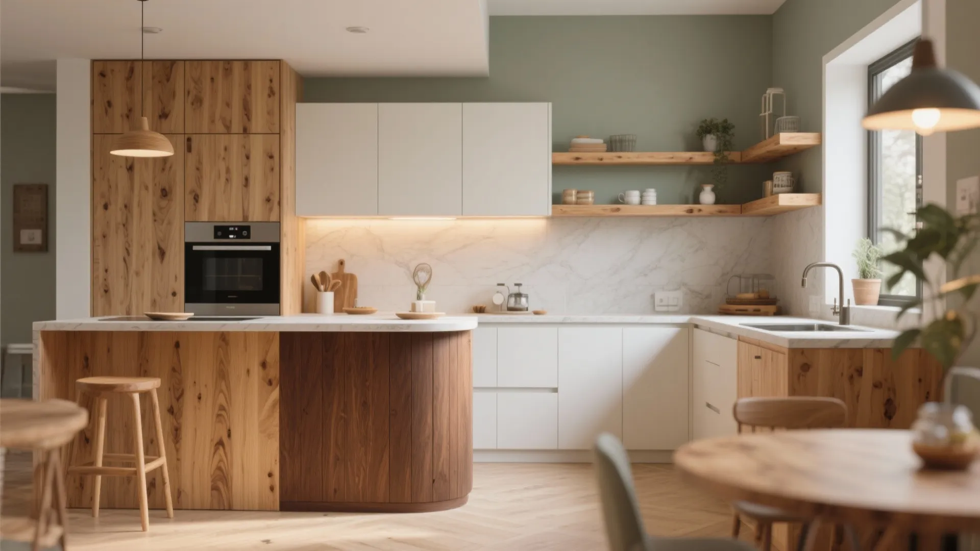 Warm Wood Accents for Texture and Comfort