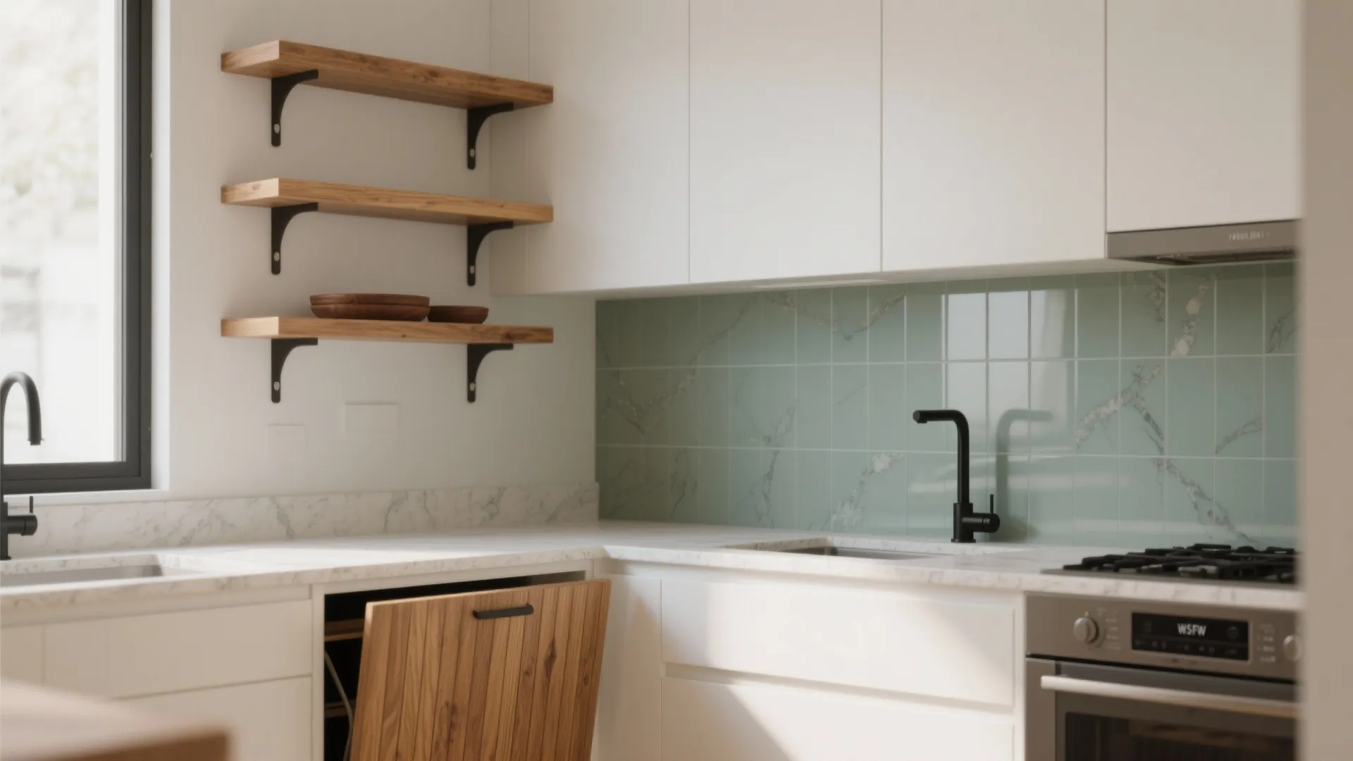 Warm Wood Accents to Soften Small Spaces