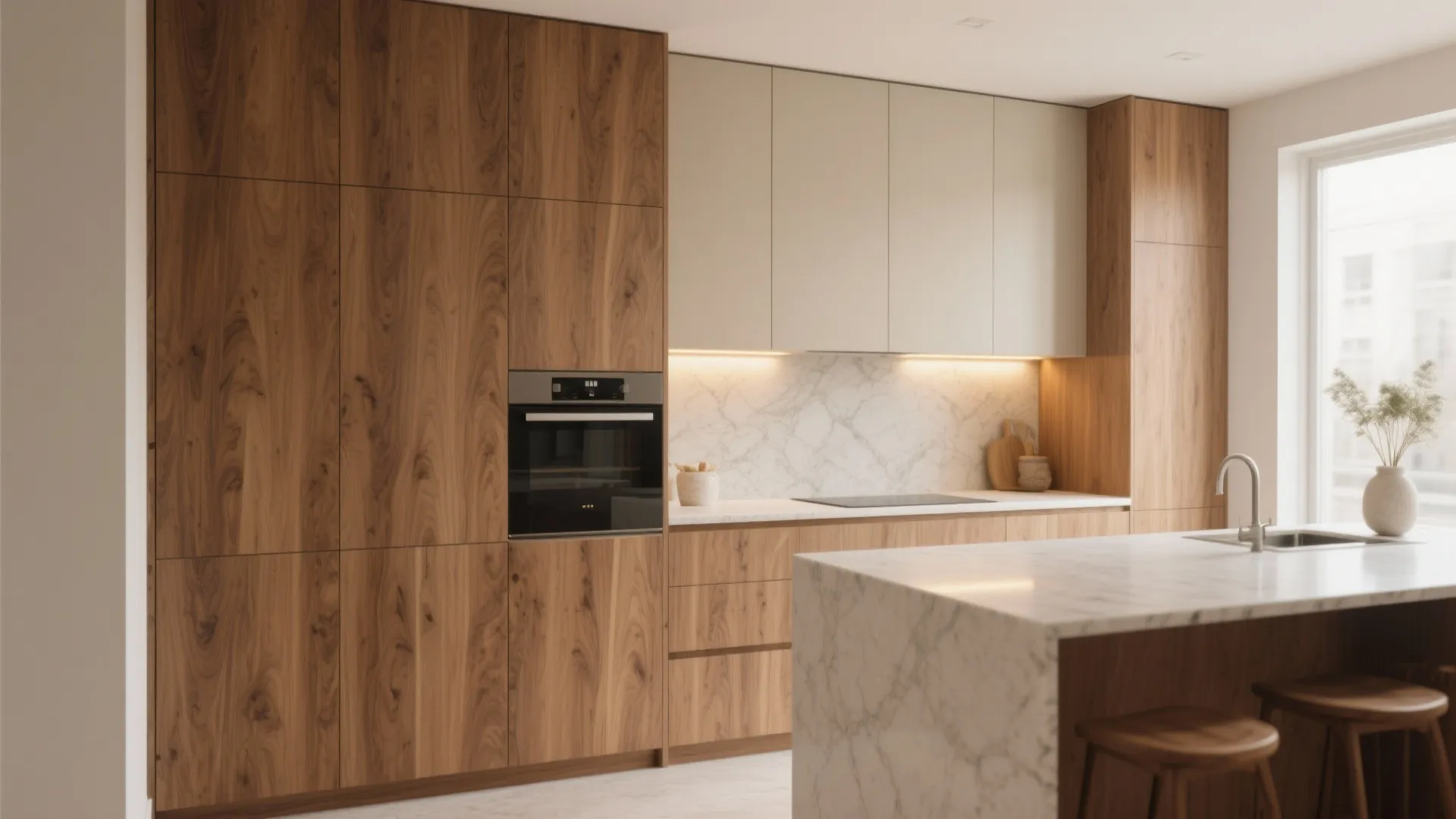 Warm Wood Accents Without The Maintenance