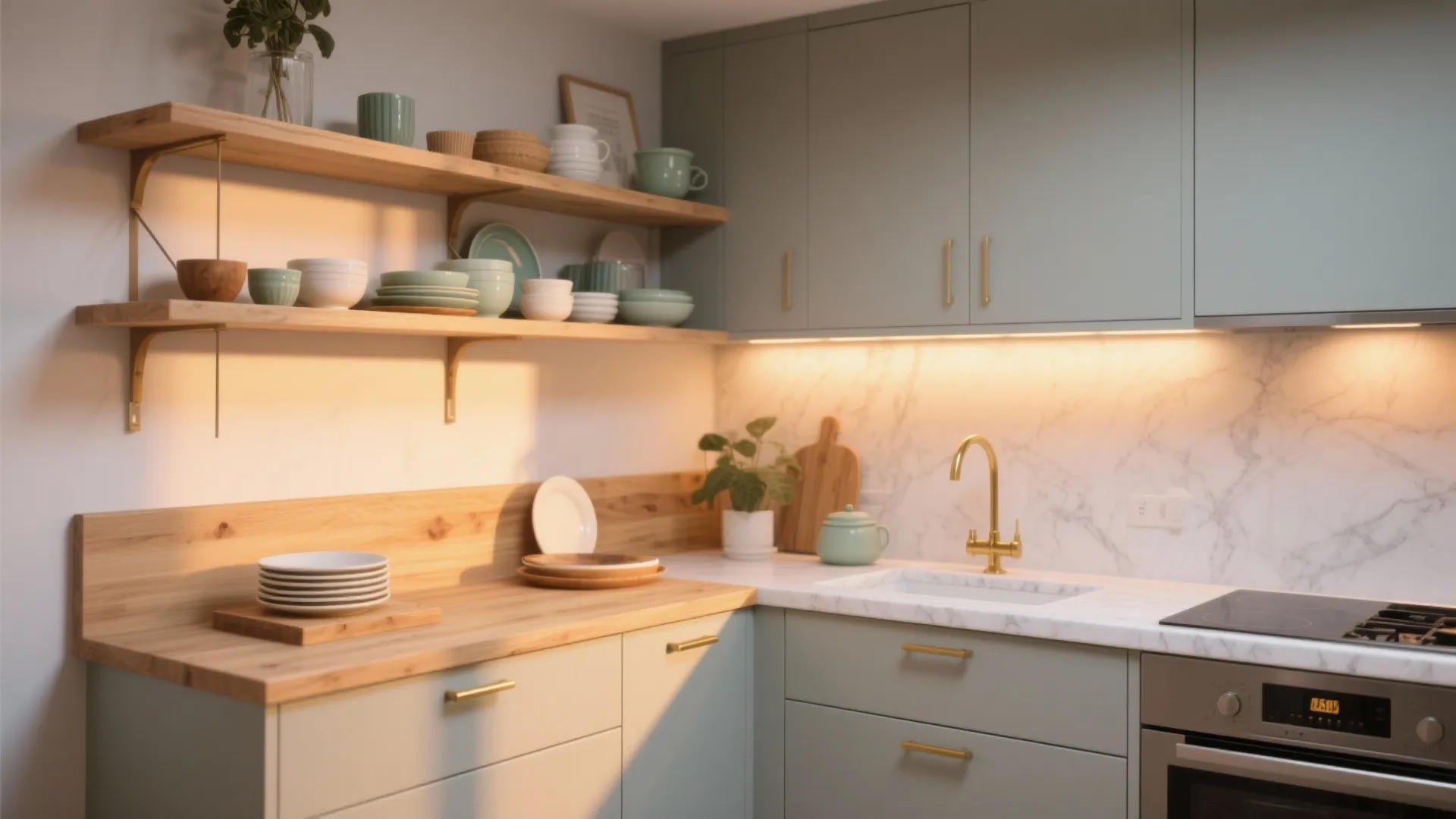 Warm Wood Accents without Overcrowding