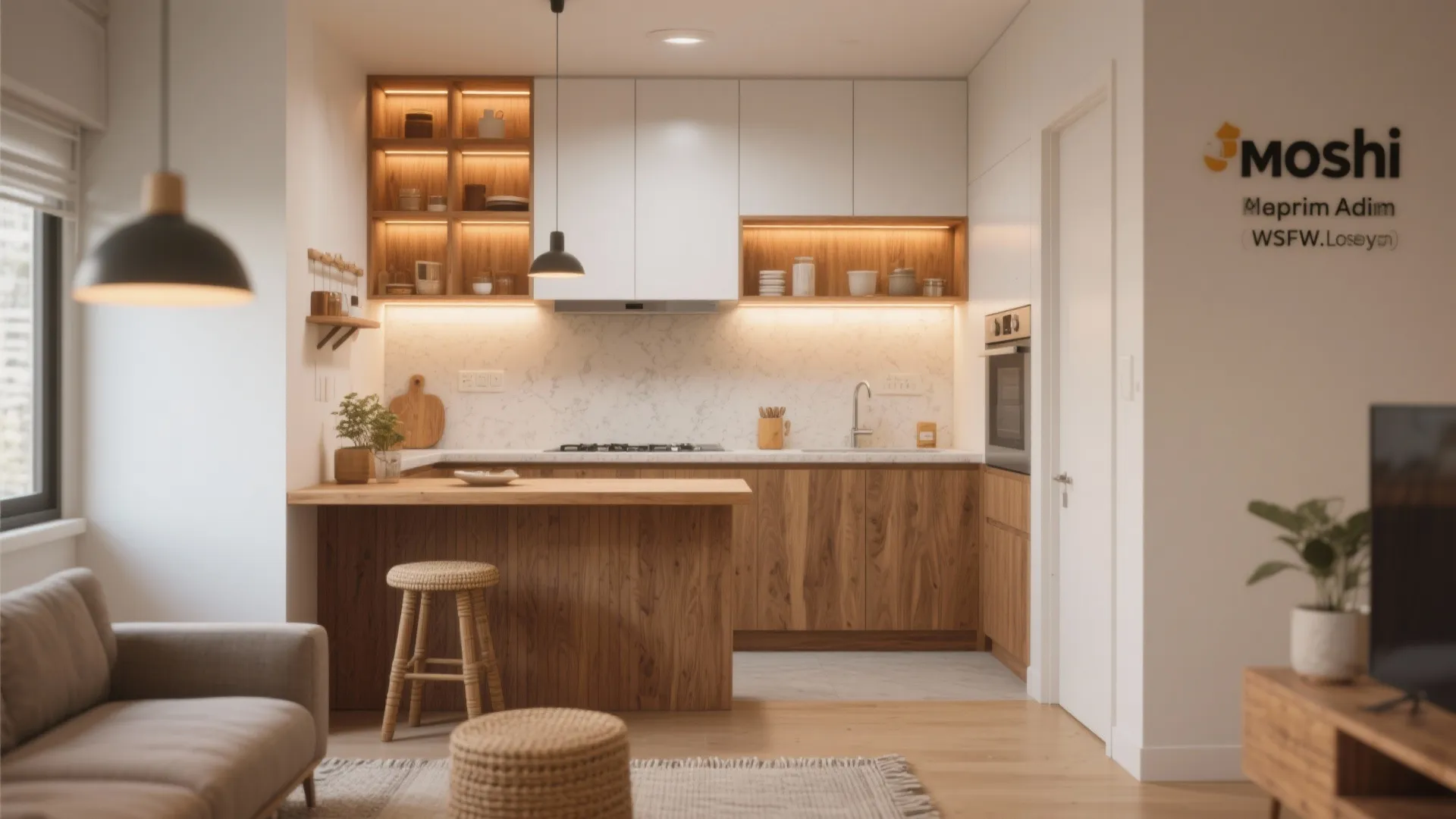 Warm wood accents without the upkeep