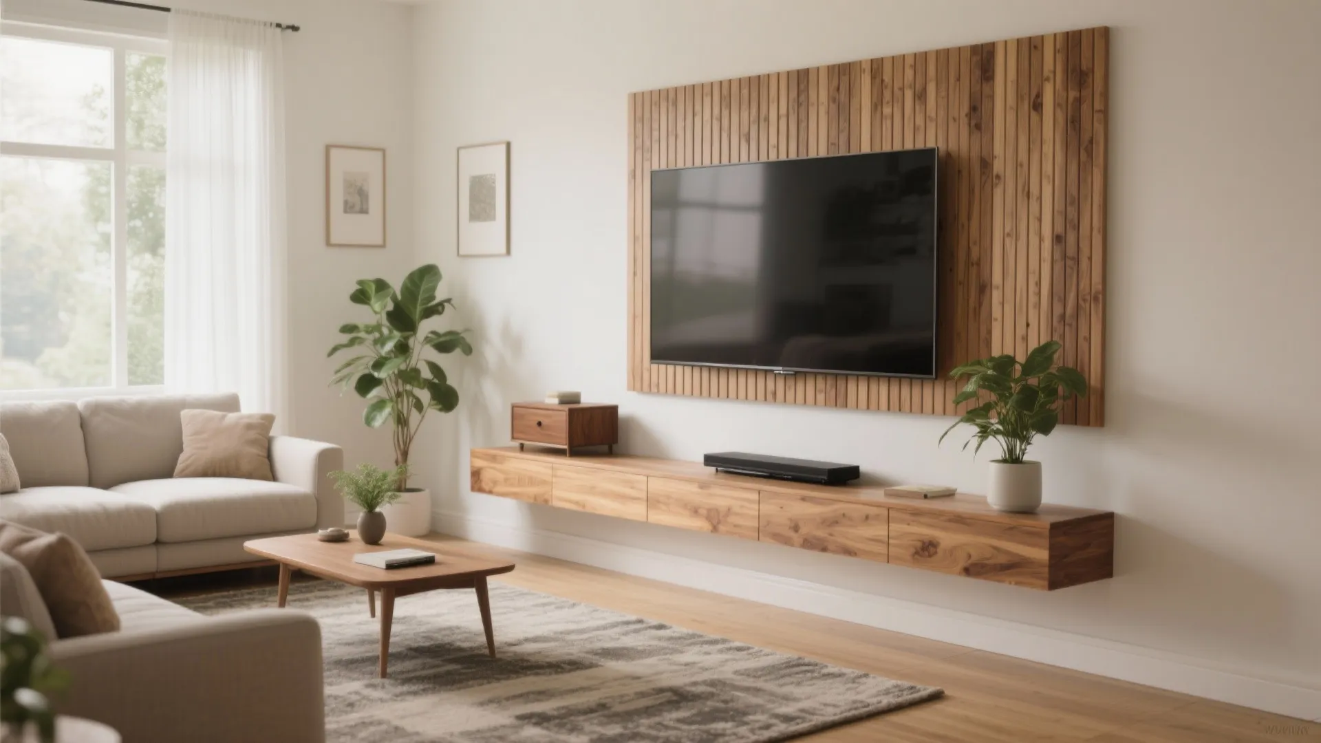 Warm wood accents without overwhelming the room