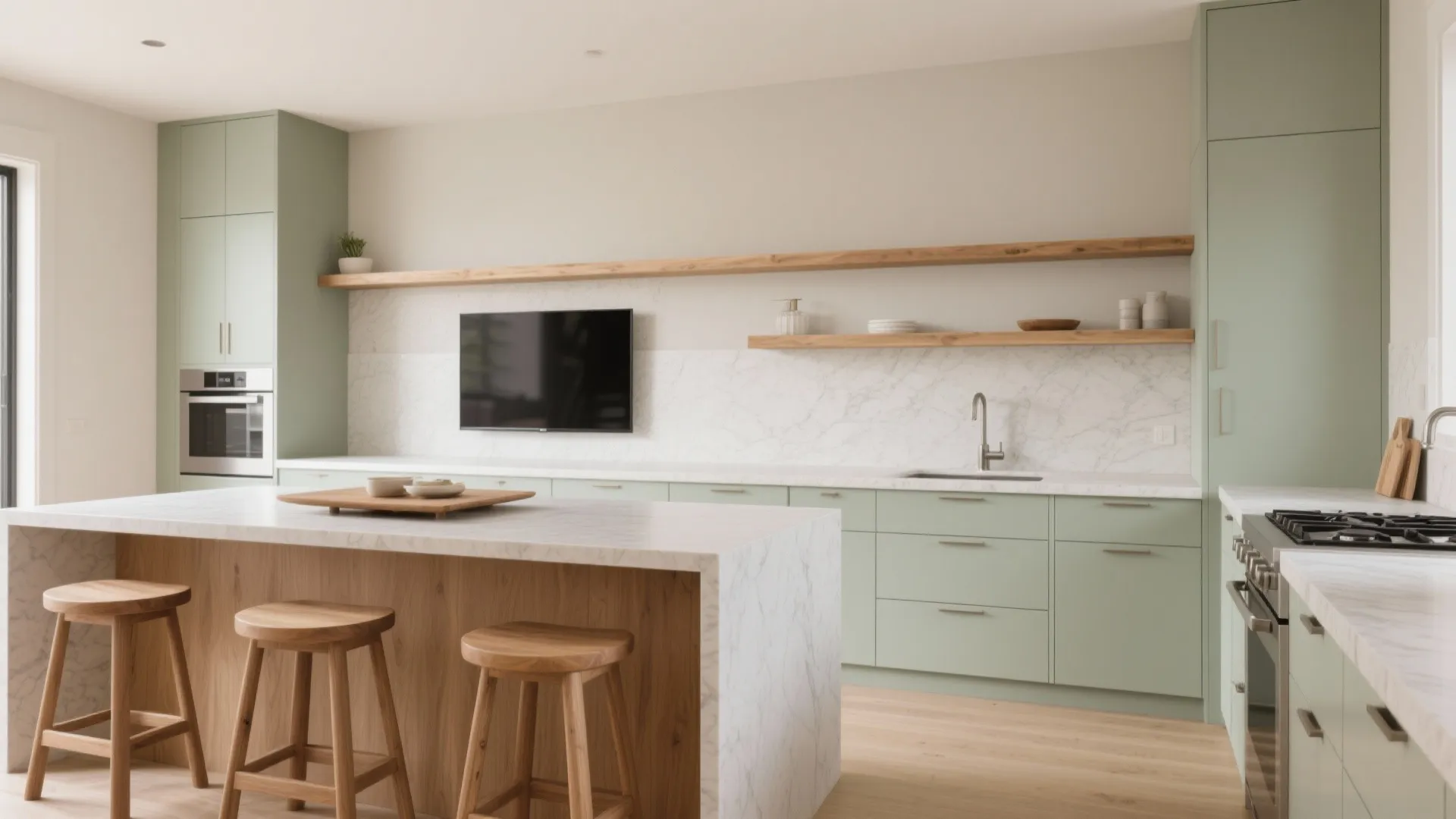 Warm wood accents with durable performance surfaces