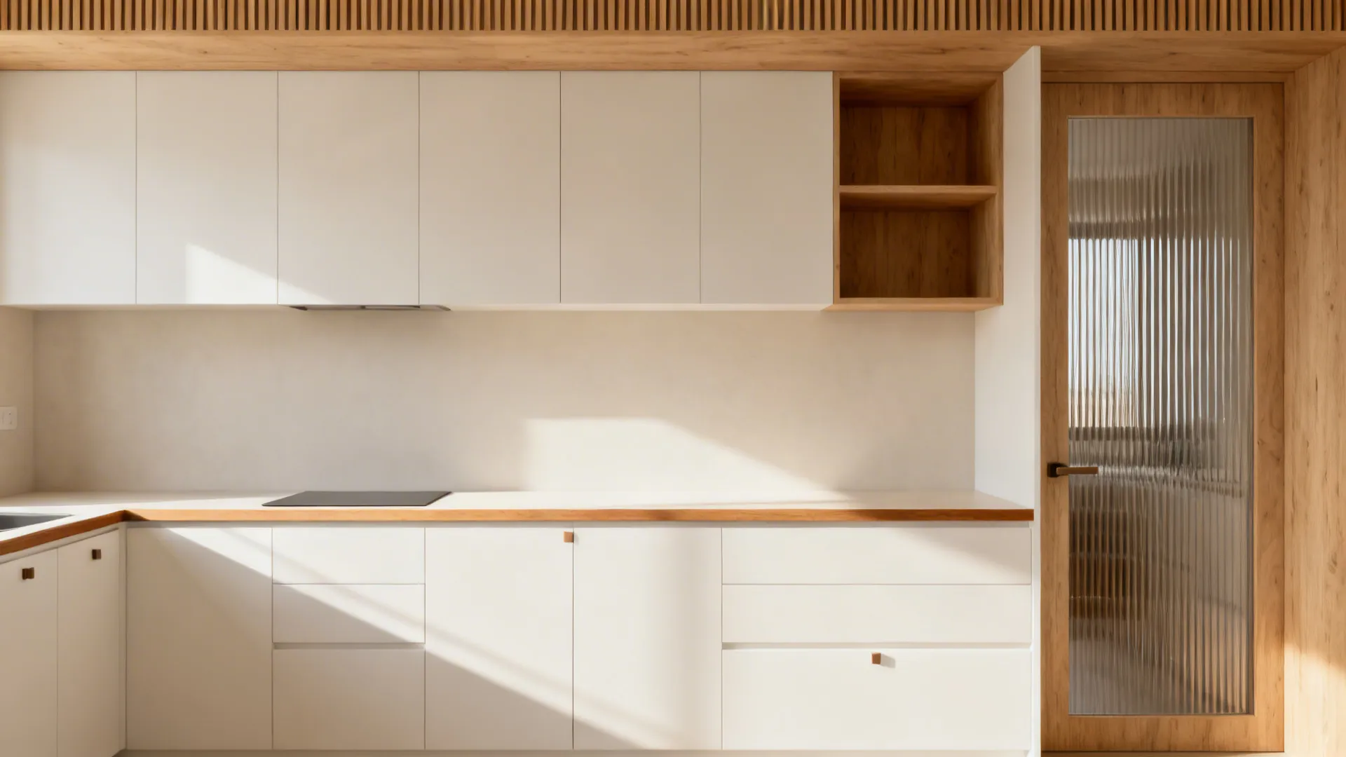 Warm Wood Accents to Soften the White Box