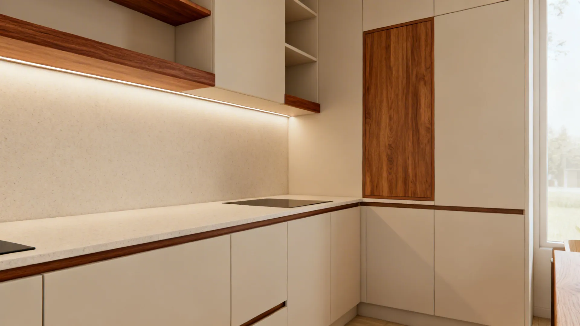 Warm Wood Accents Without the Bulk