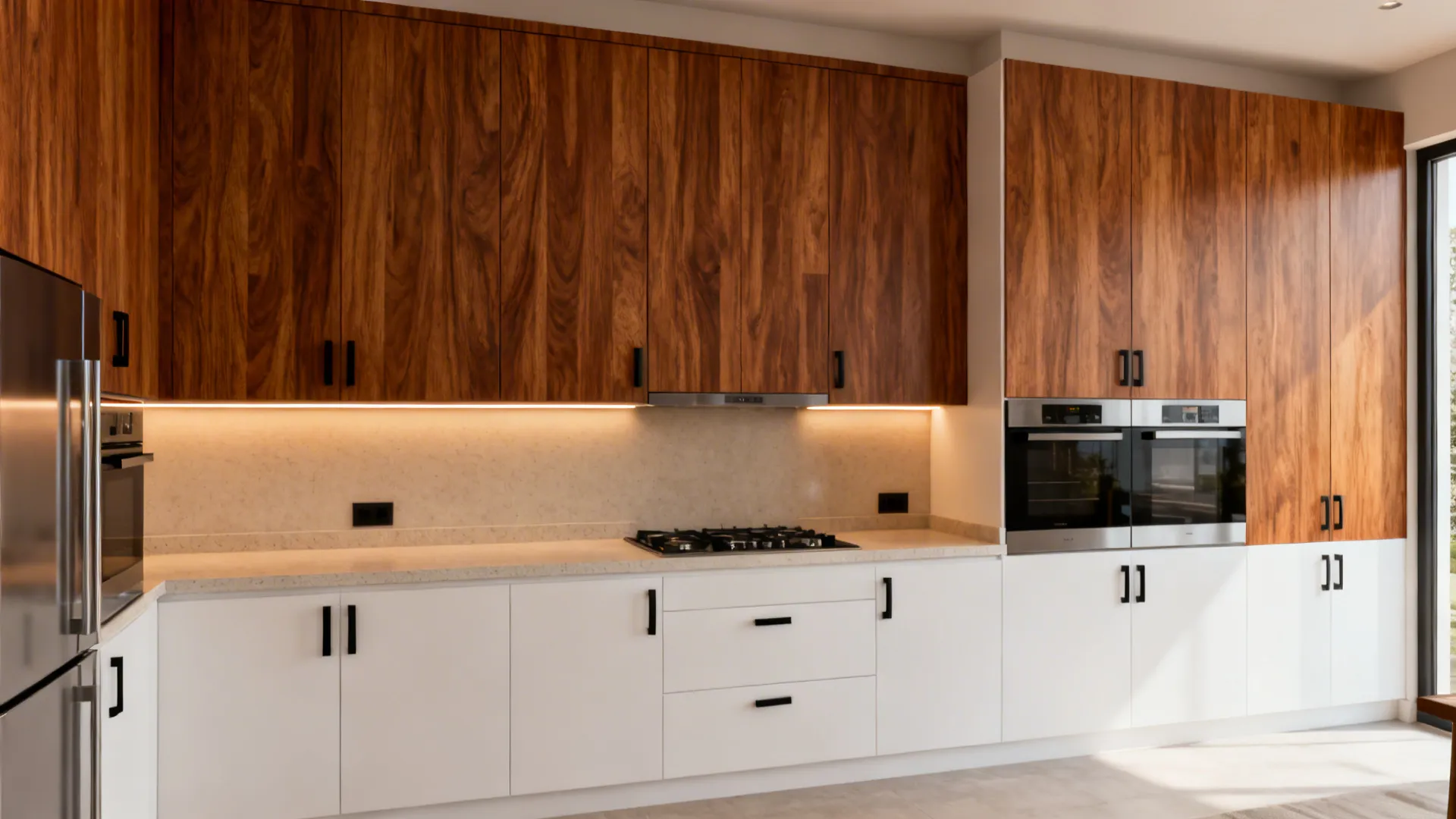 Warm wooden accents that age well